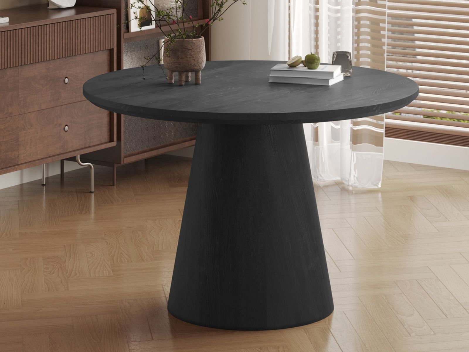 Table repas MIKOLO 120 cm brun foncé