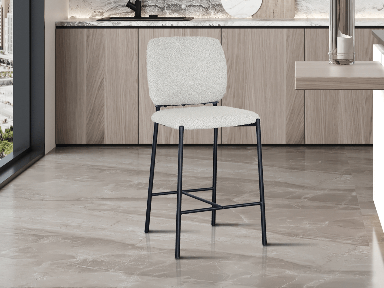 Tabouret de bar ORELIA beige