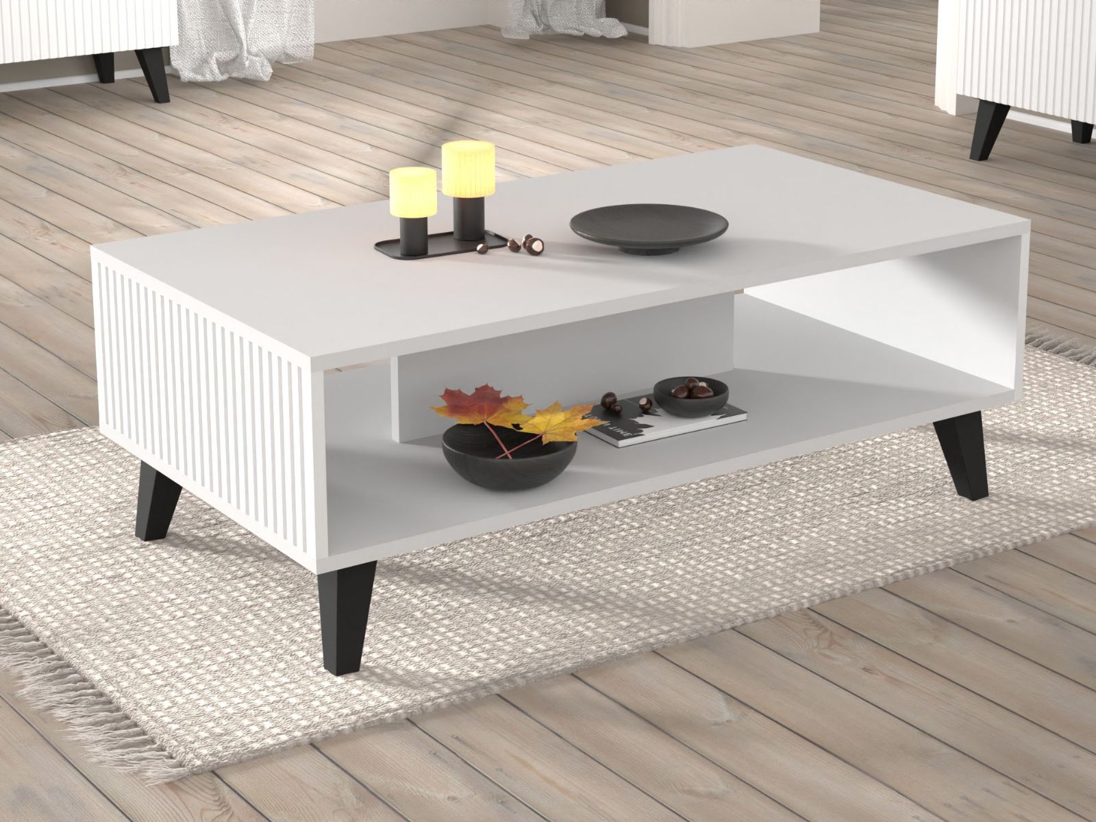 Table basse RAVAGE 90 cm blanc mat