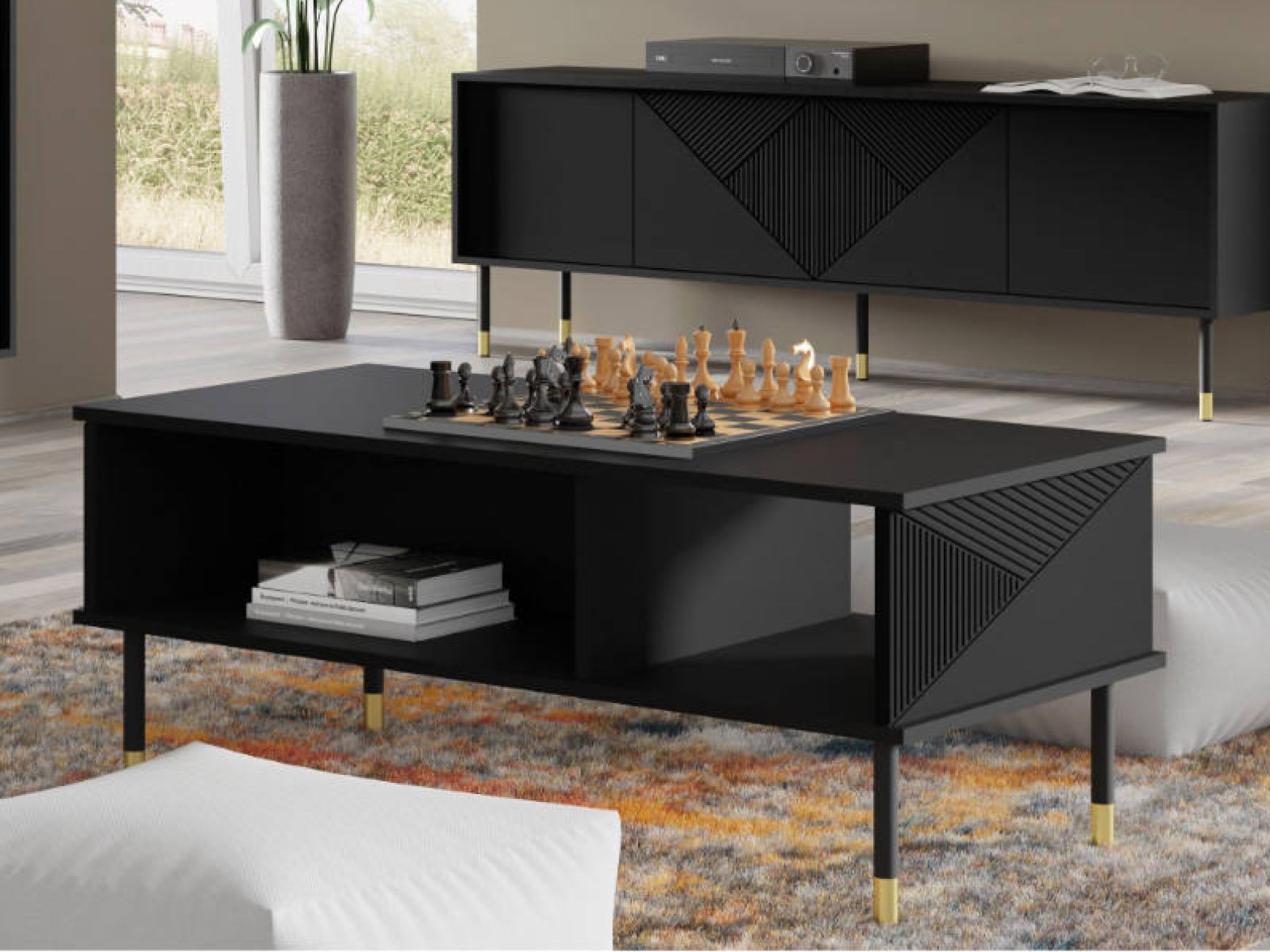 Table basse WOODKID 110 cm noir