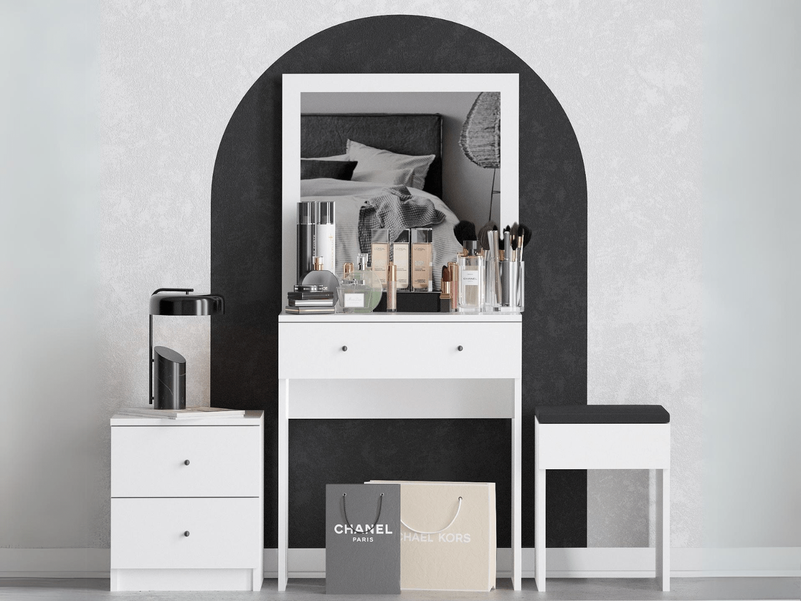 Ensemble coiffeuse NIPALOU blanc