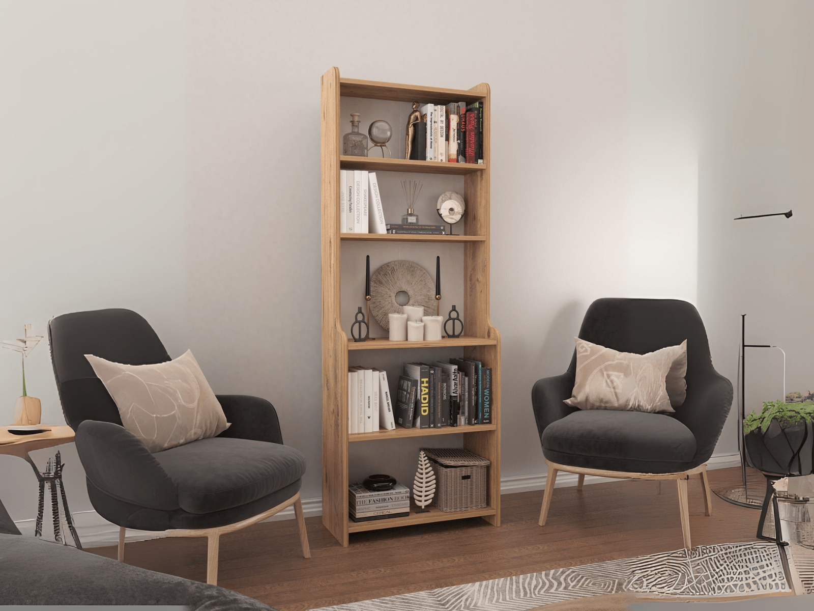 Bibliothèque EDNA 4 étagères pin atlantique