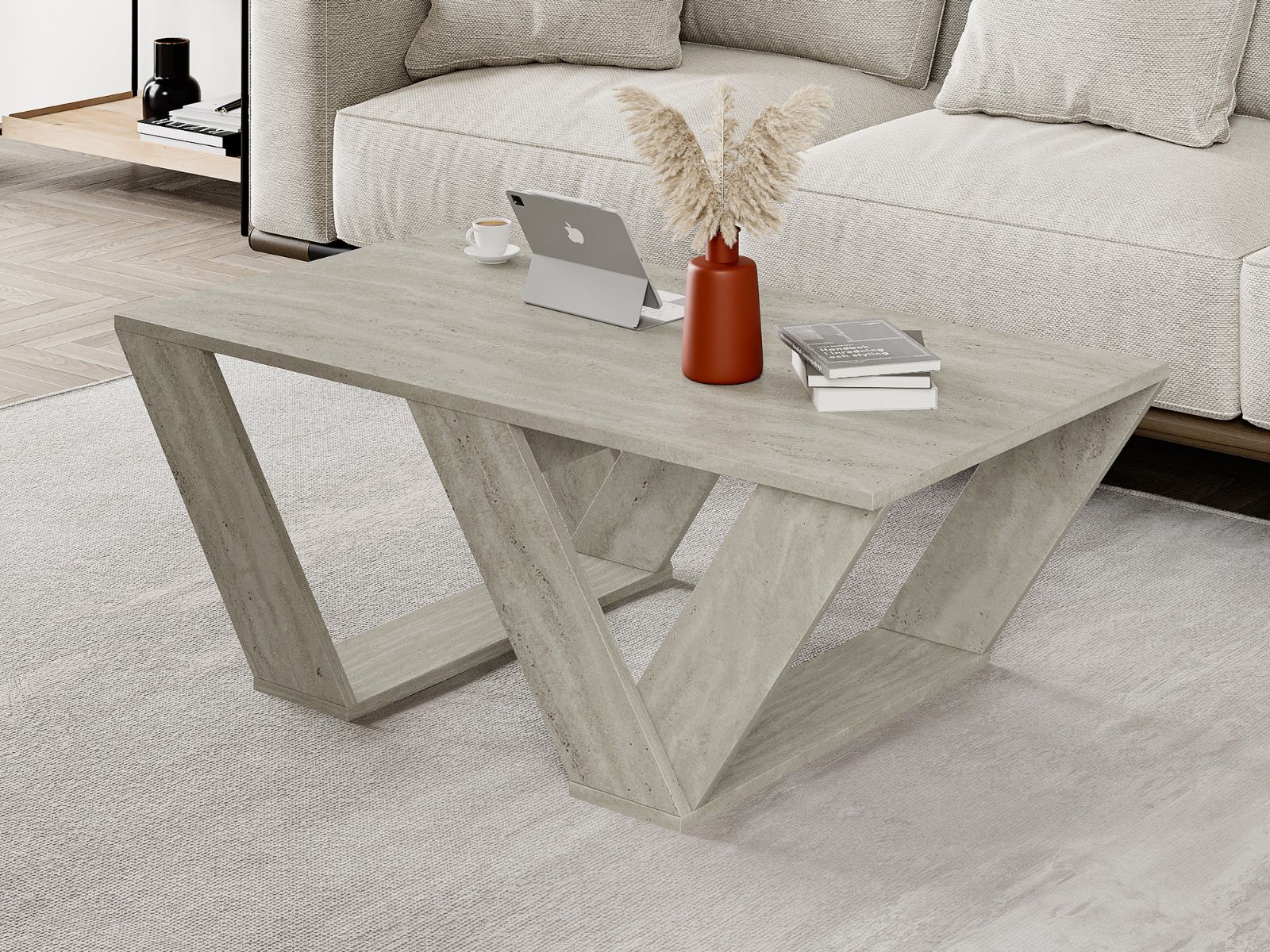 Table basse PIPO 110 cm travertin