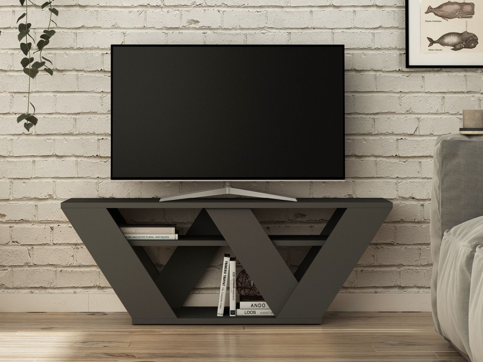 Meuble tv-hifi PIPO 110 cm anthracite
