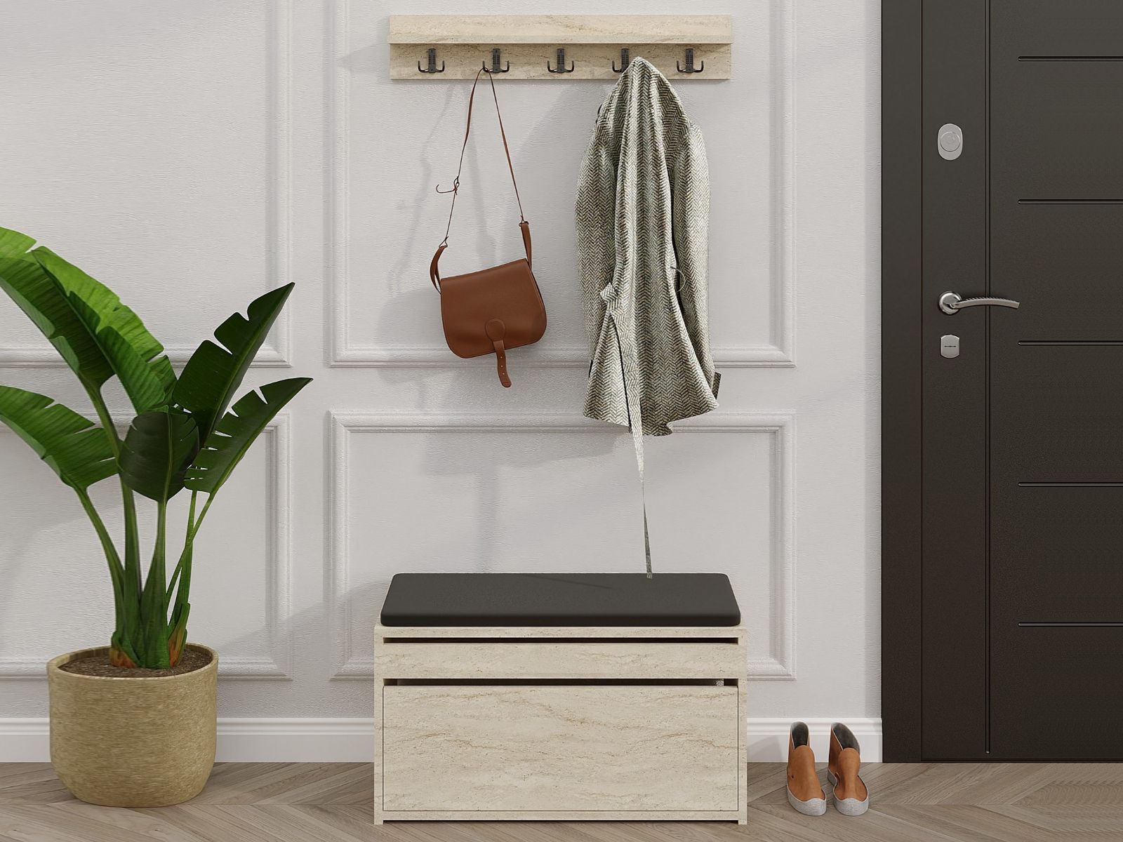 Vestiaire BOBETTE 1 porte battante travertin