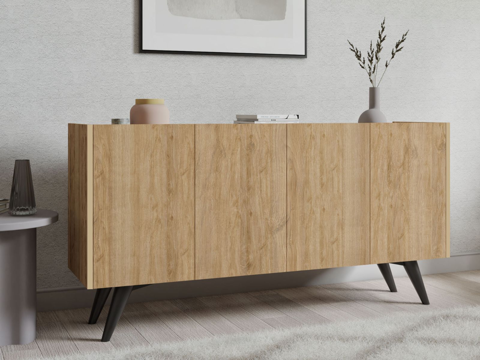 Buffet/bahut BEIJING 4 portes chêne