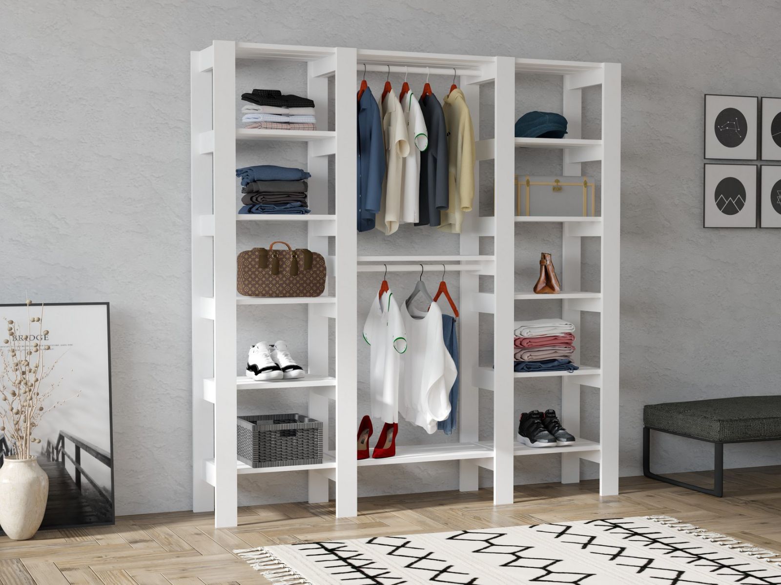 Armoire CITADEL 160 cm blanc