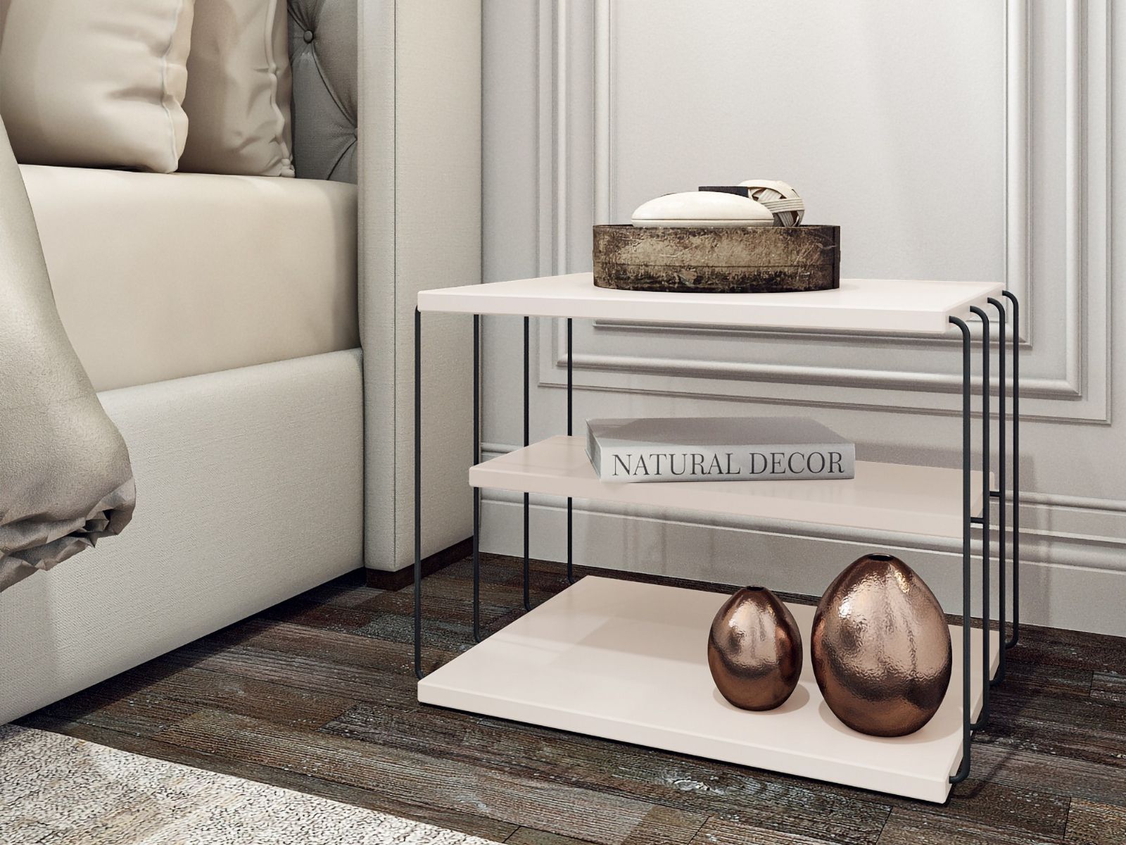 Table d'appoint LEBRON 50 cm blanc