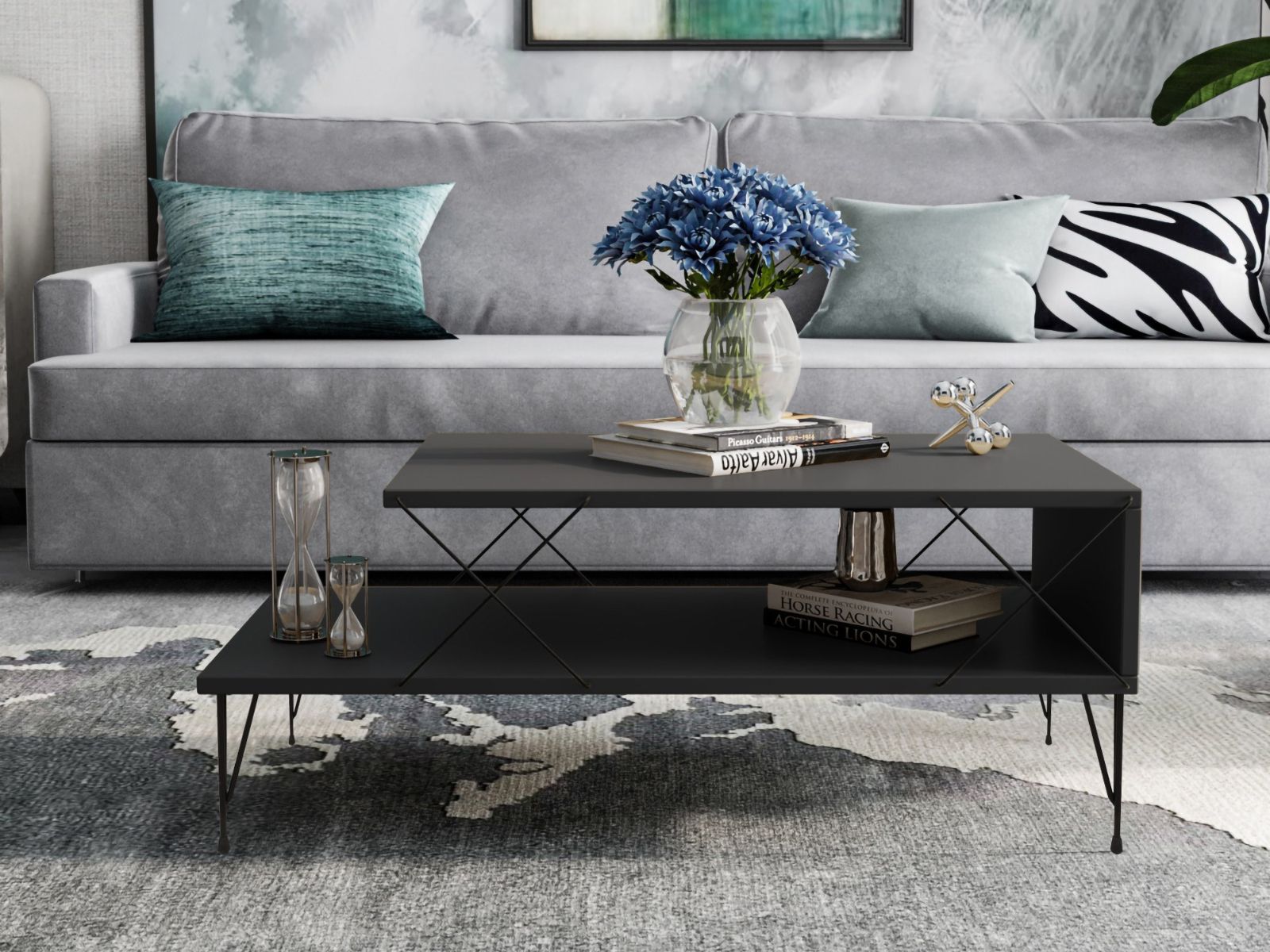 Table basse LOIRET 100 cm anthracite