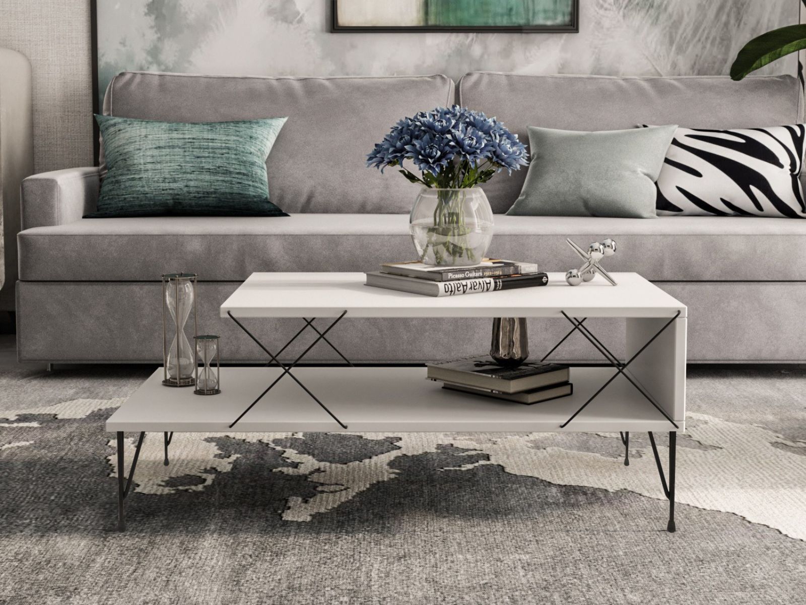 Table basse LOIRET 100 cm blanc