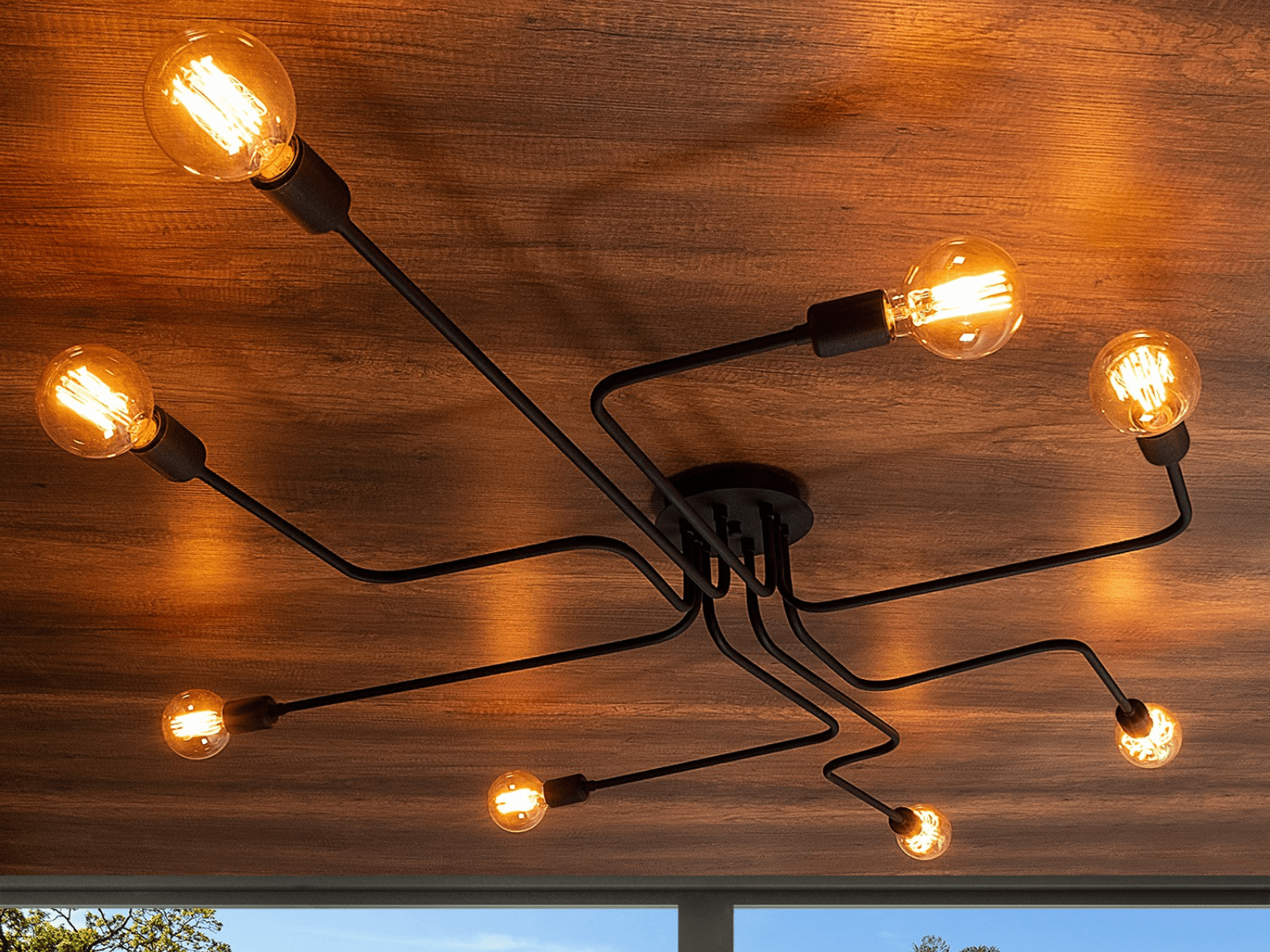 Plafonnier TRUVANA 8 lampes noir