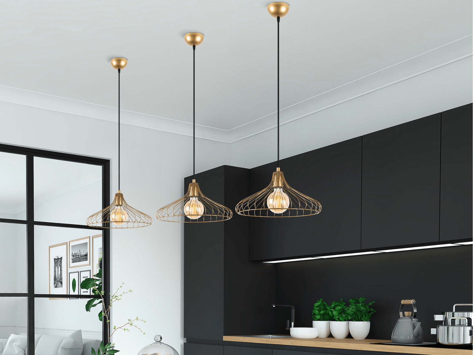 Plafonnier DENNOU bronze doré