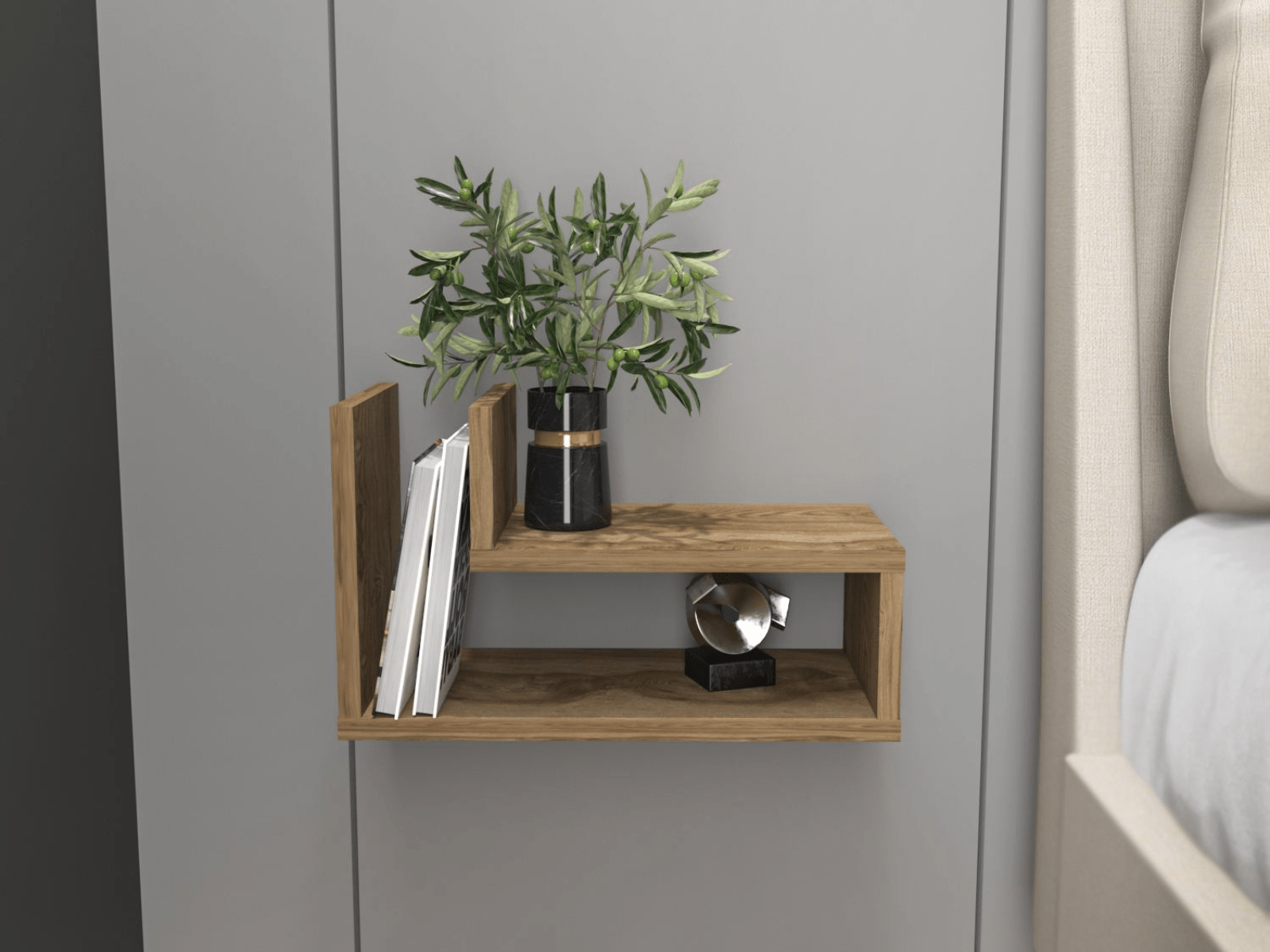 Chevet suspendu LARAGON chêne vieilli