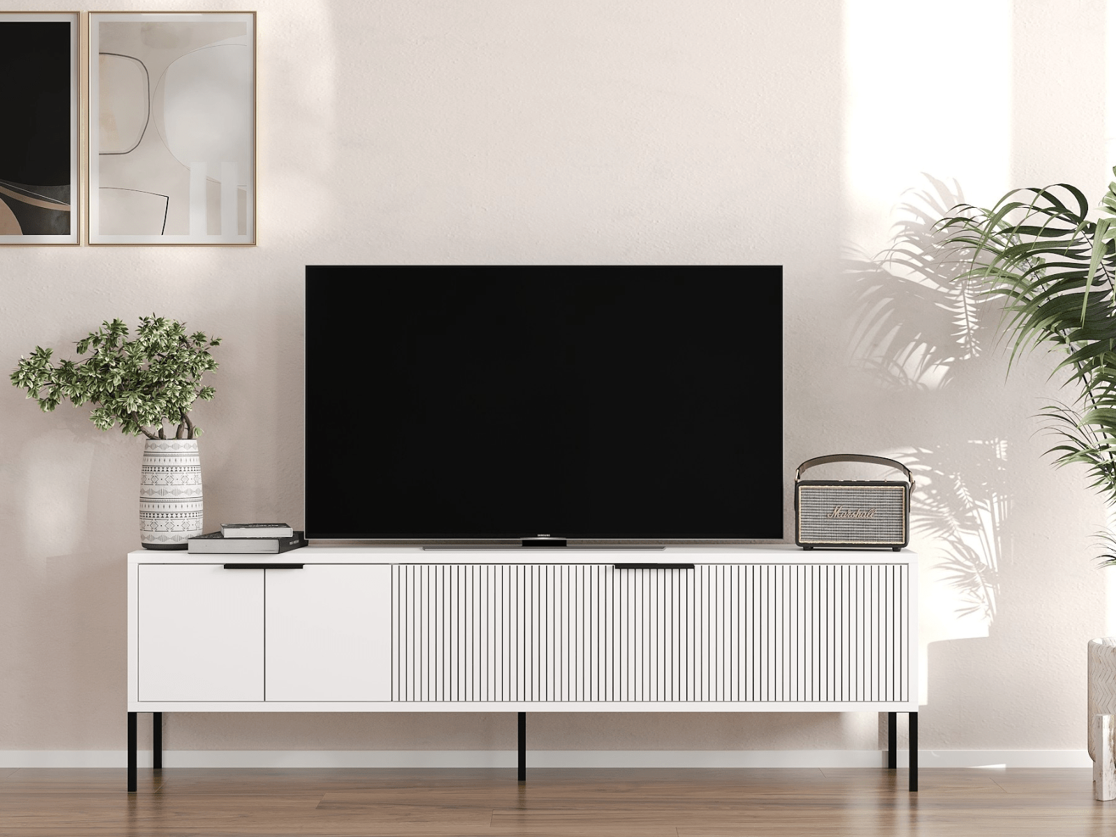 Meuble tv-hifi NOPA 2 portes blanc