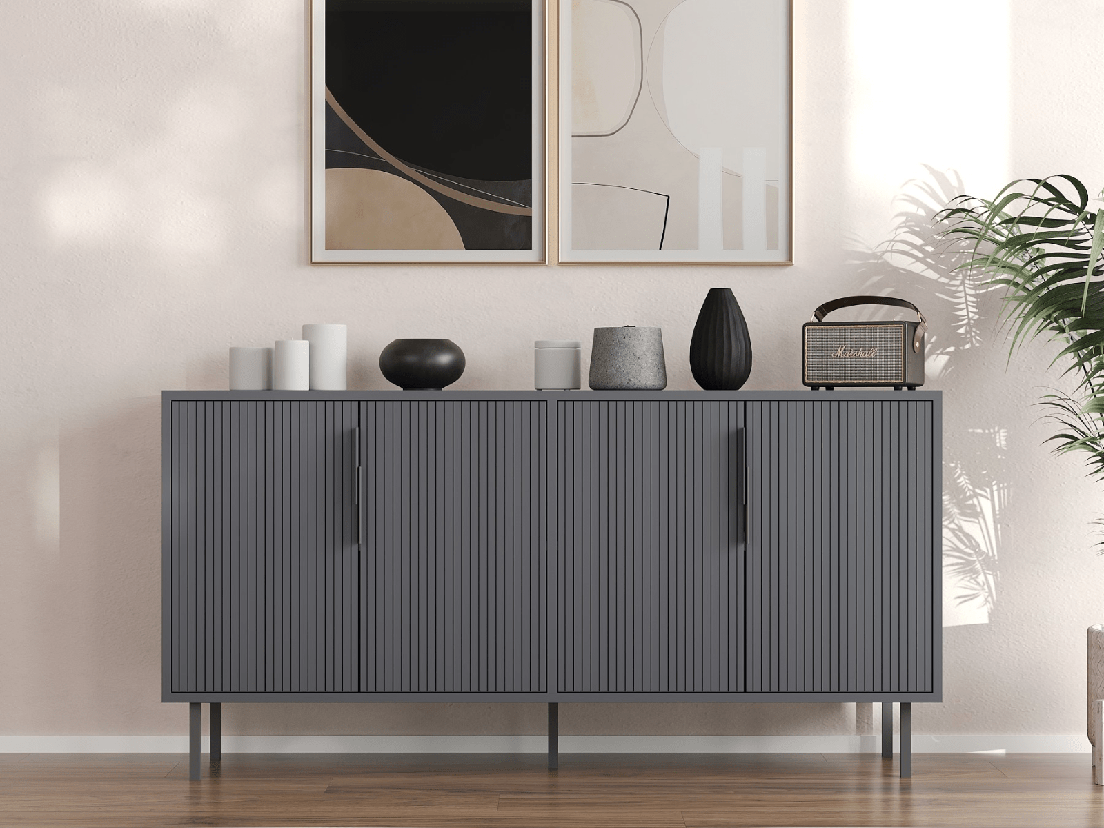 Buffet/bahut CLARO 4 portes anthracite