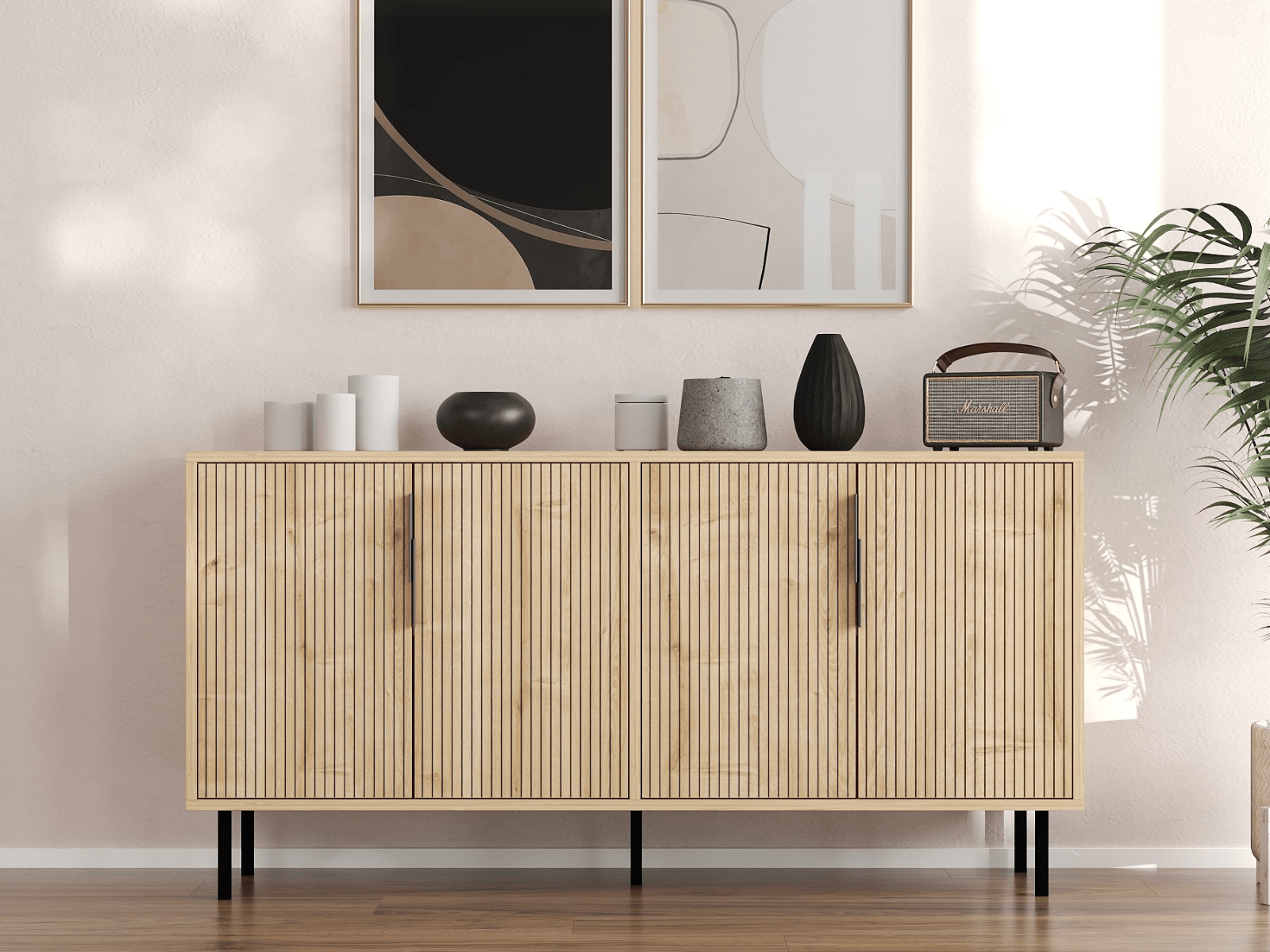 Buffet/bahut CLARO 4 portes chêne saphire