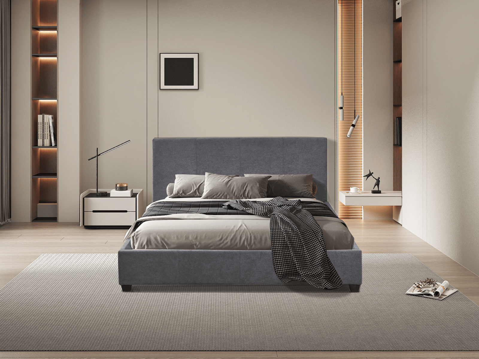 Lit ZEUS 160x200 cm gris