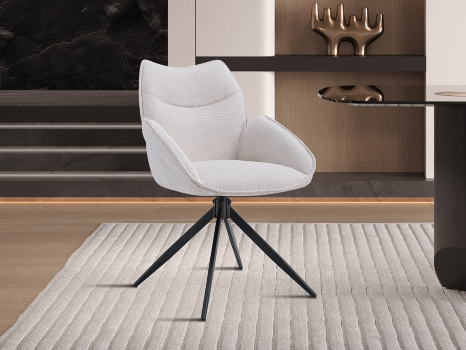 Fauteuil pivotant MAGDA beige