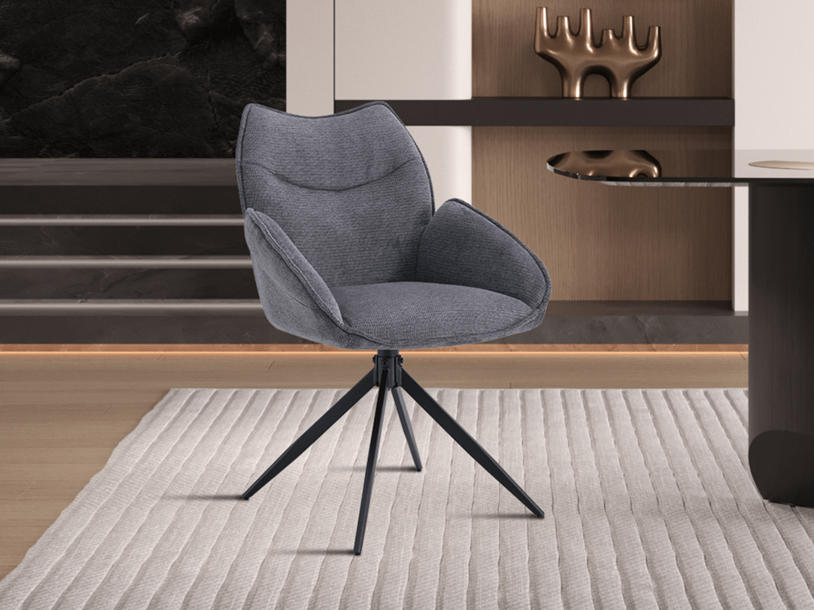 Fauteuil pivotant MAGDA gris foncé