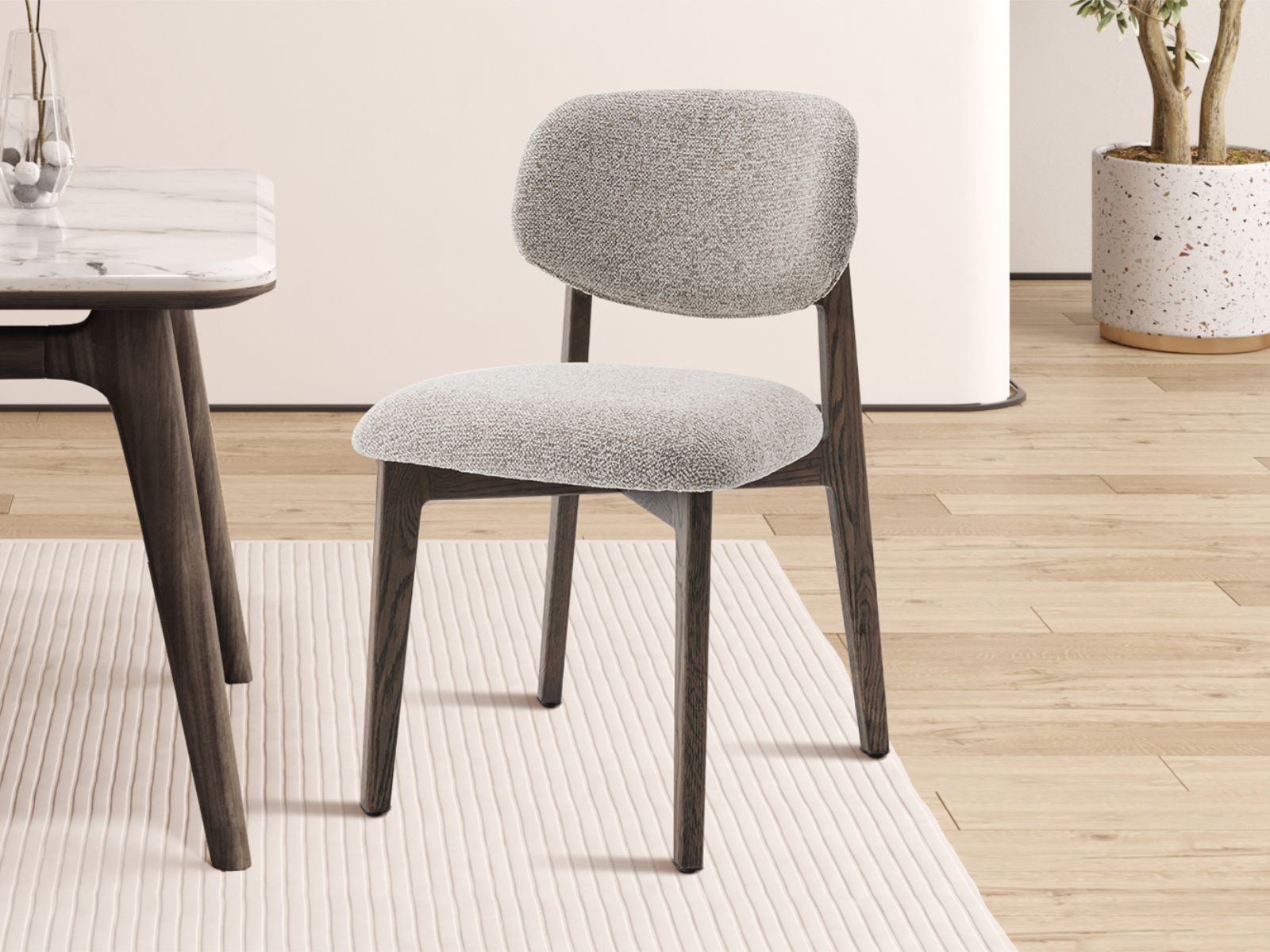 Chaise CARMENNA chêne massif fumé/gris