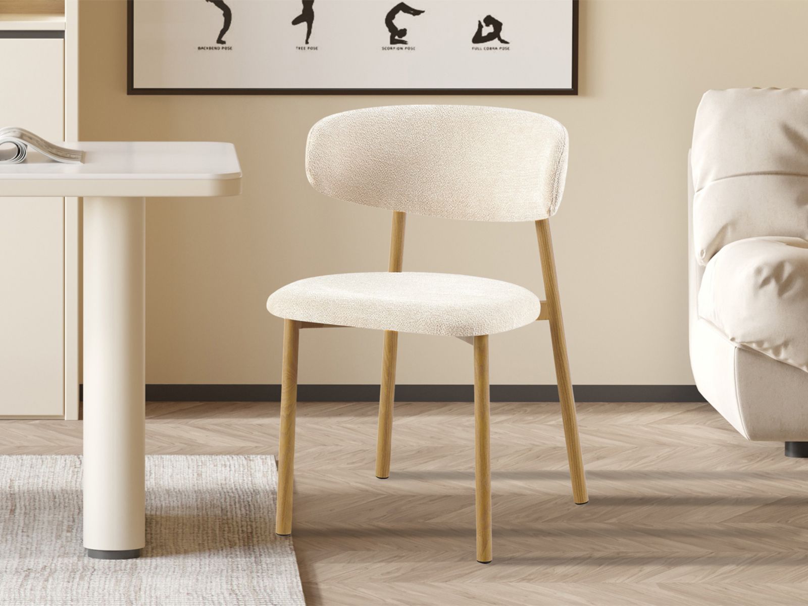 Chaise COCOTE naturel tissu beige