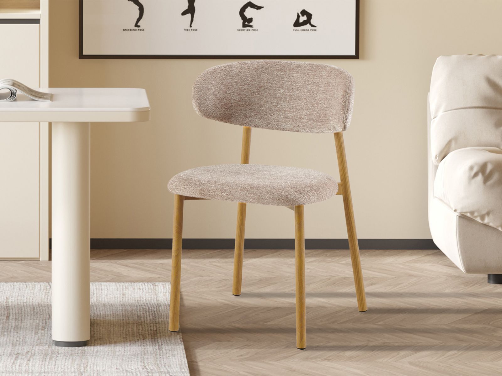 Chaise COCOTE naturel tissu sable