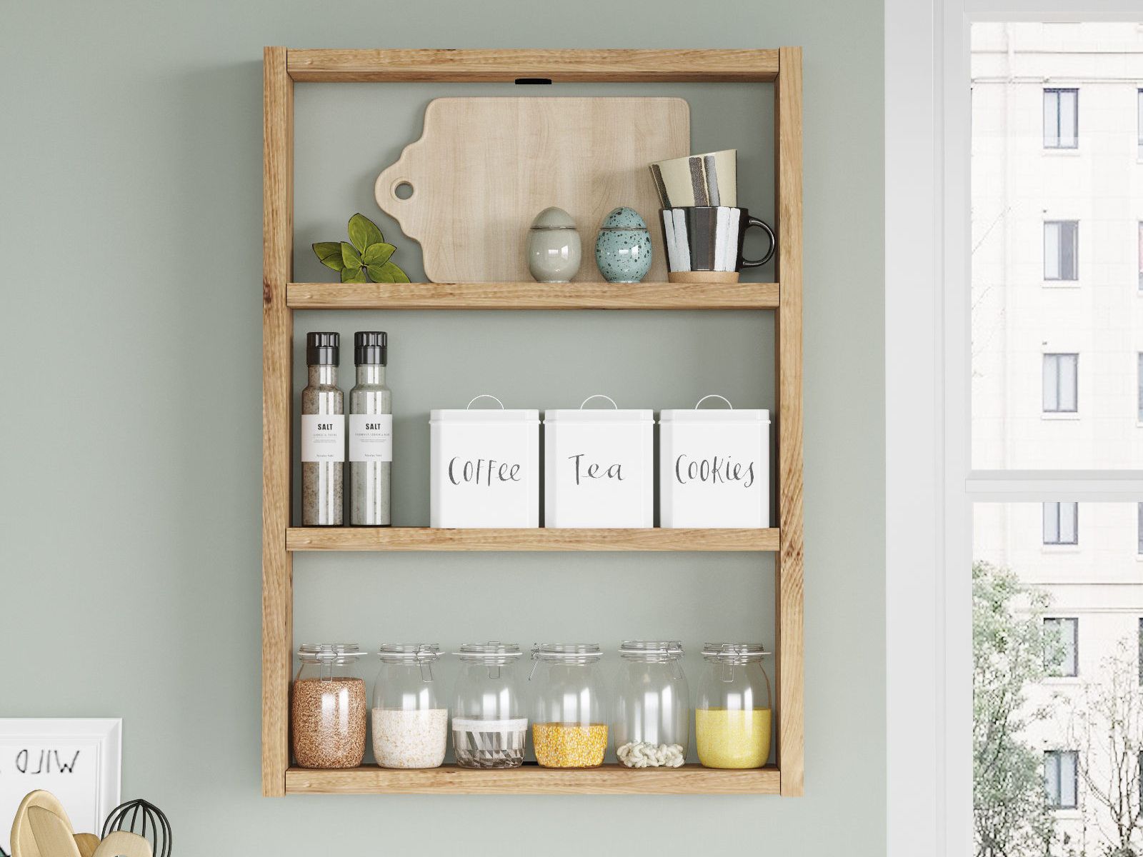 Étagère murale KIVALA pin atlantique