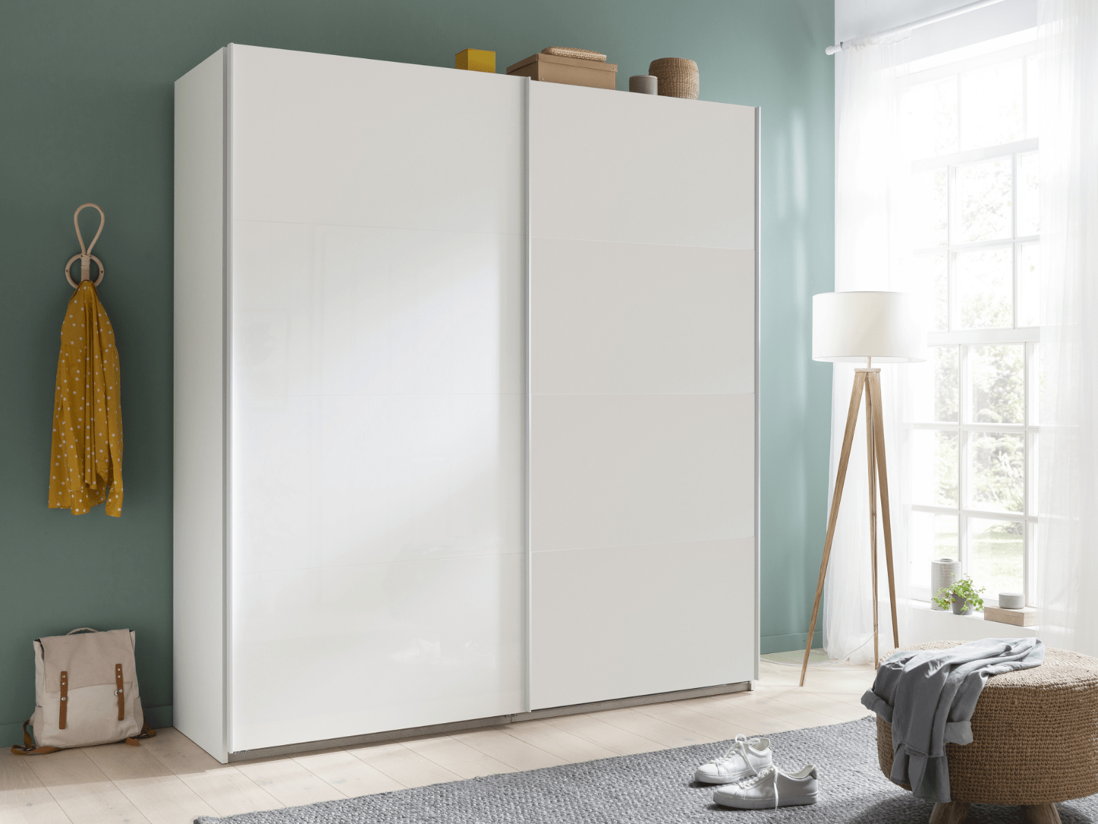 Armoire HECTOR 2 portes coulissantes 150 cm blanc
