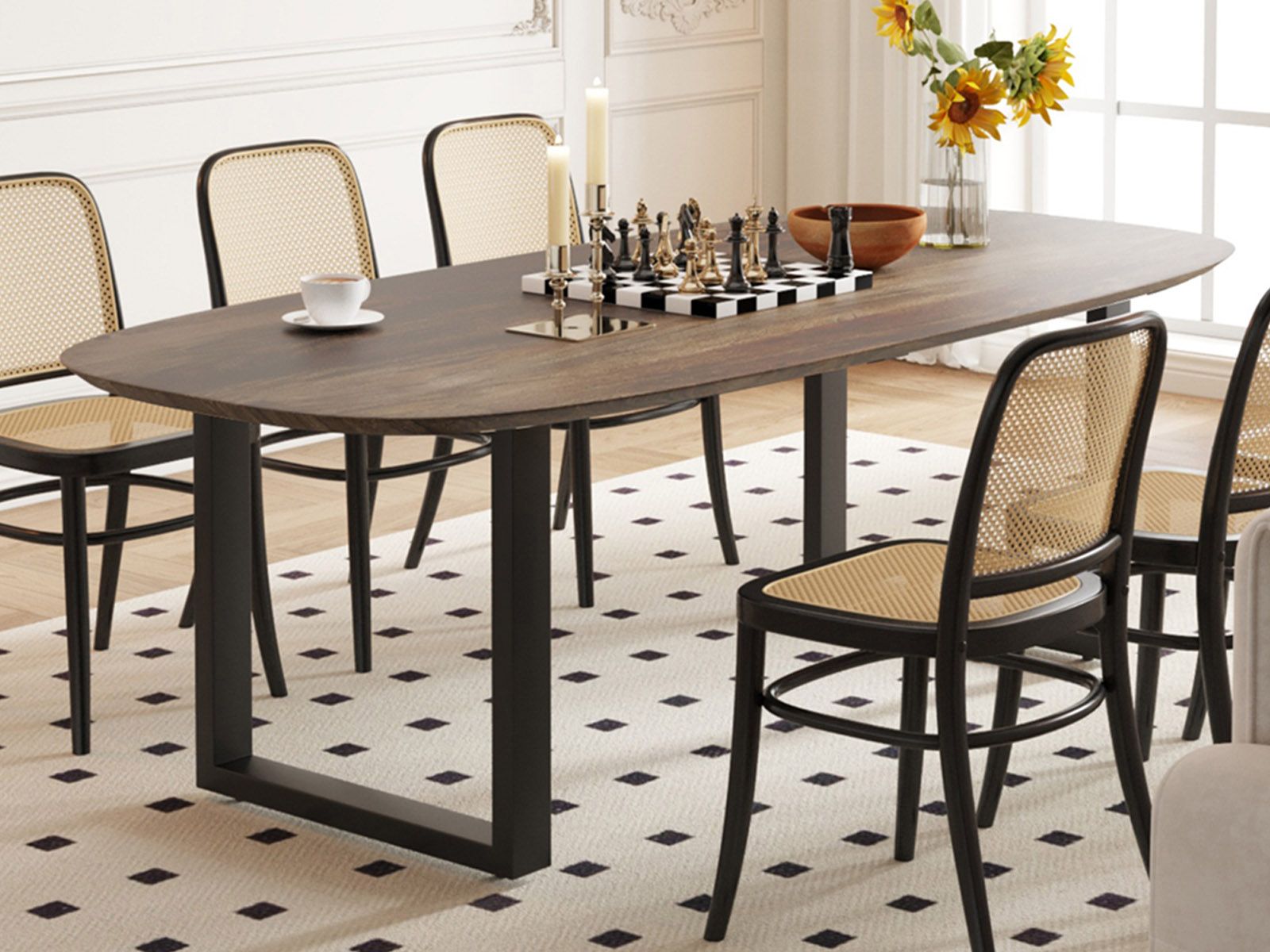 Table repas TALLY 220 cm mangolia foncé