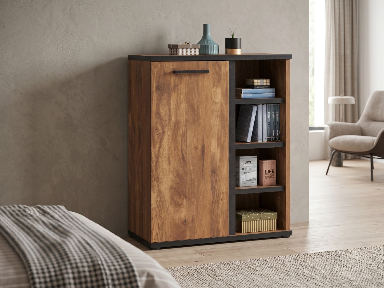 Commode ELENAS 1 porte acacia
