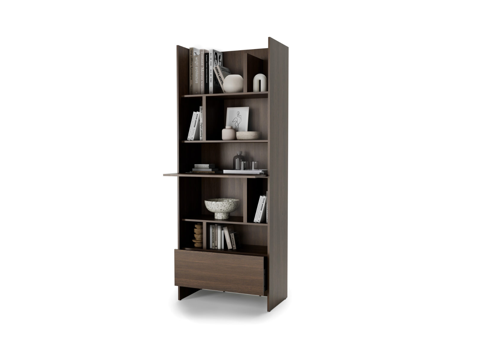 Armoire bureau CONCEPTION PRO 1 porte 1 tiroir blanc/chêne dunin