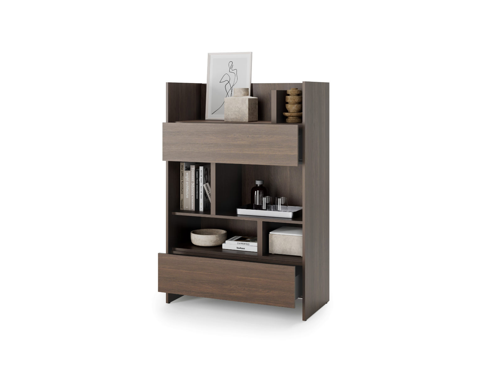 Bibliothèque CONCEPTION PRO 138 cm blanc/chêne dunin