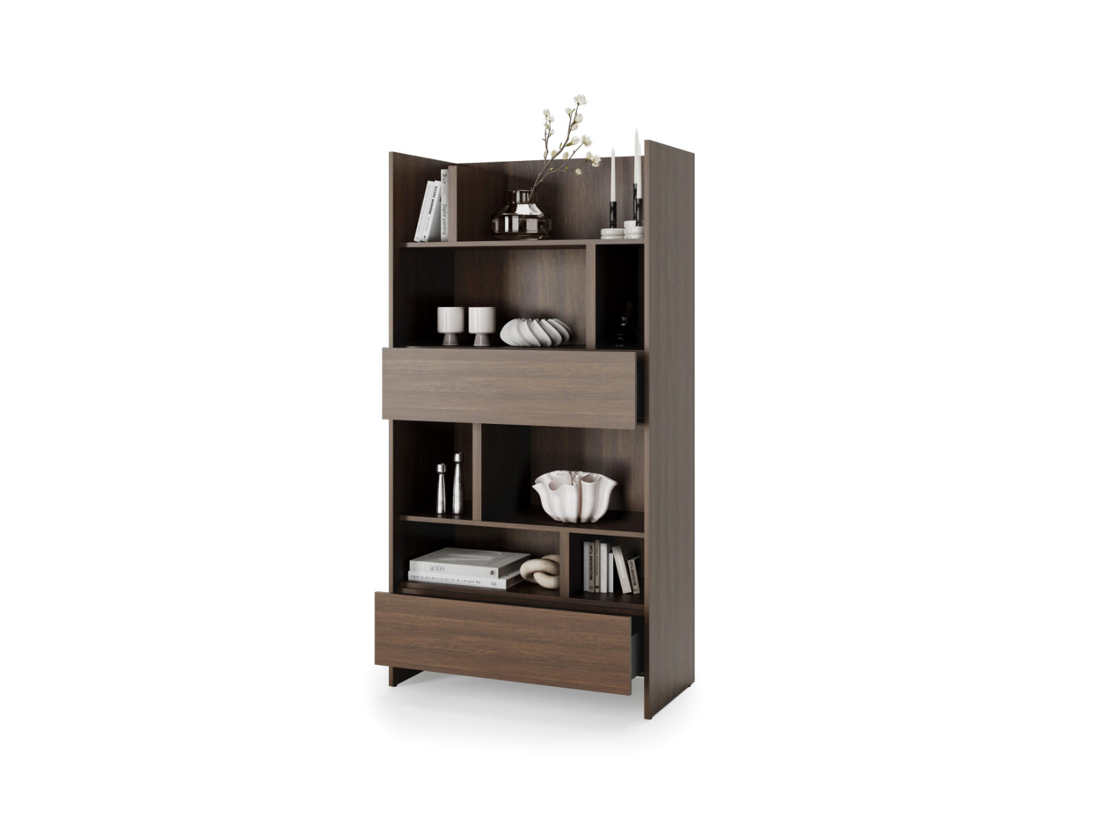 Bibliothèque CONCEPTION PRO 178 cm blanc/chêne dunin