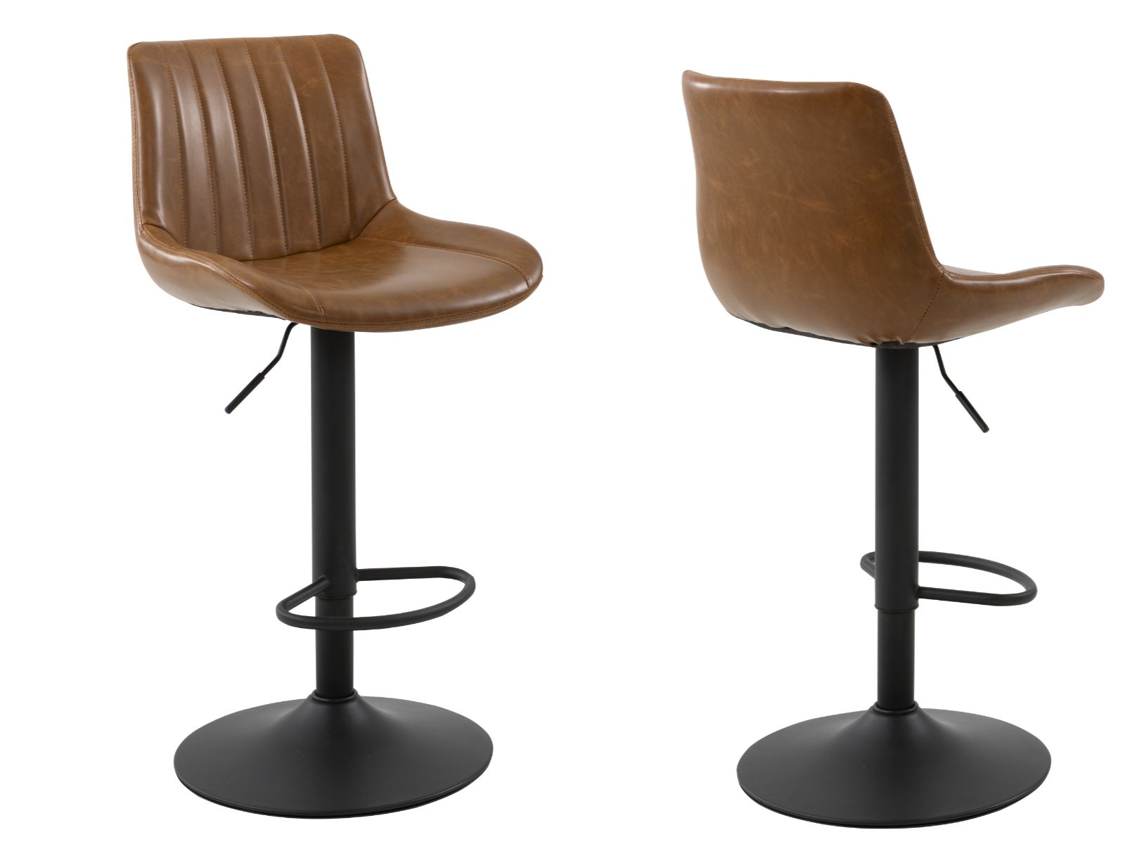 Tabouret de bar BARTELD 90 > 105 cm brun vintage