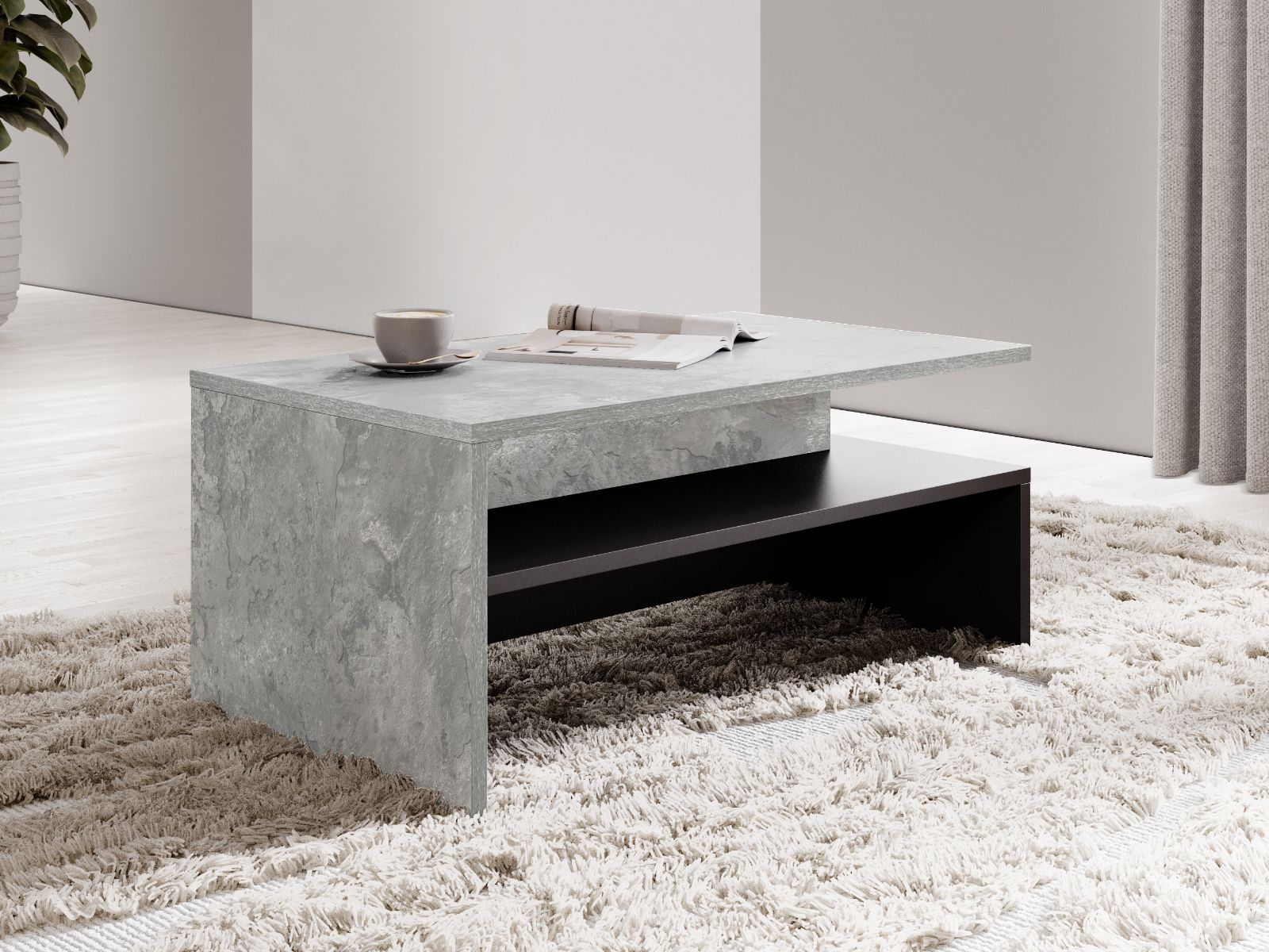 Table basse BABEL béton/noir