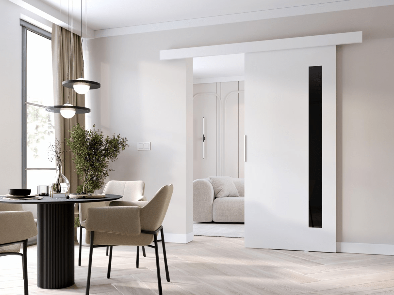 Porte coulissante CLUNOA 106 cm blanc