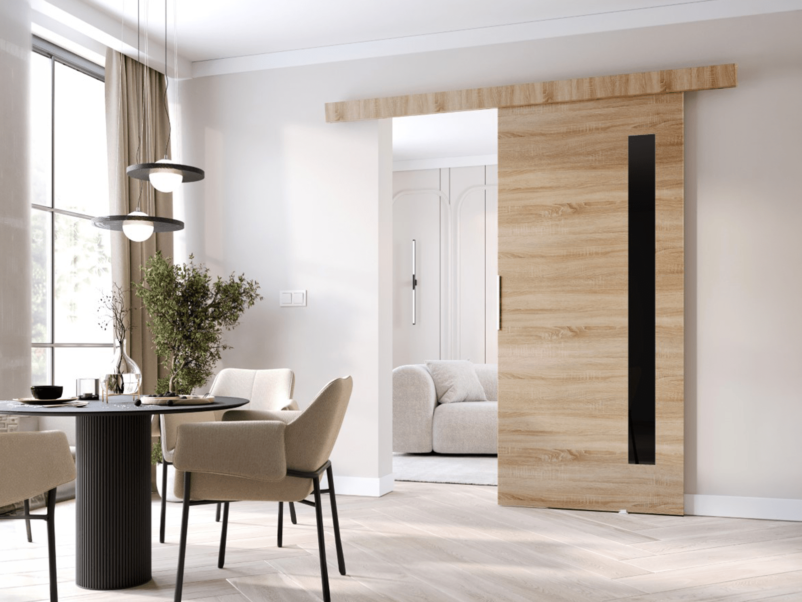 Porte coulissante CLUNOA 96 cm sonoma