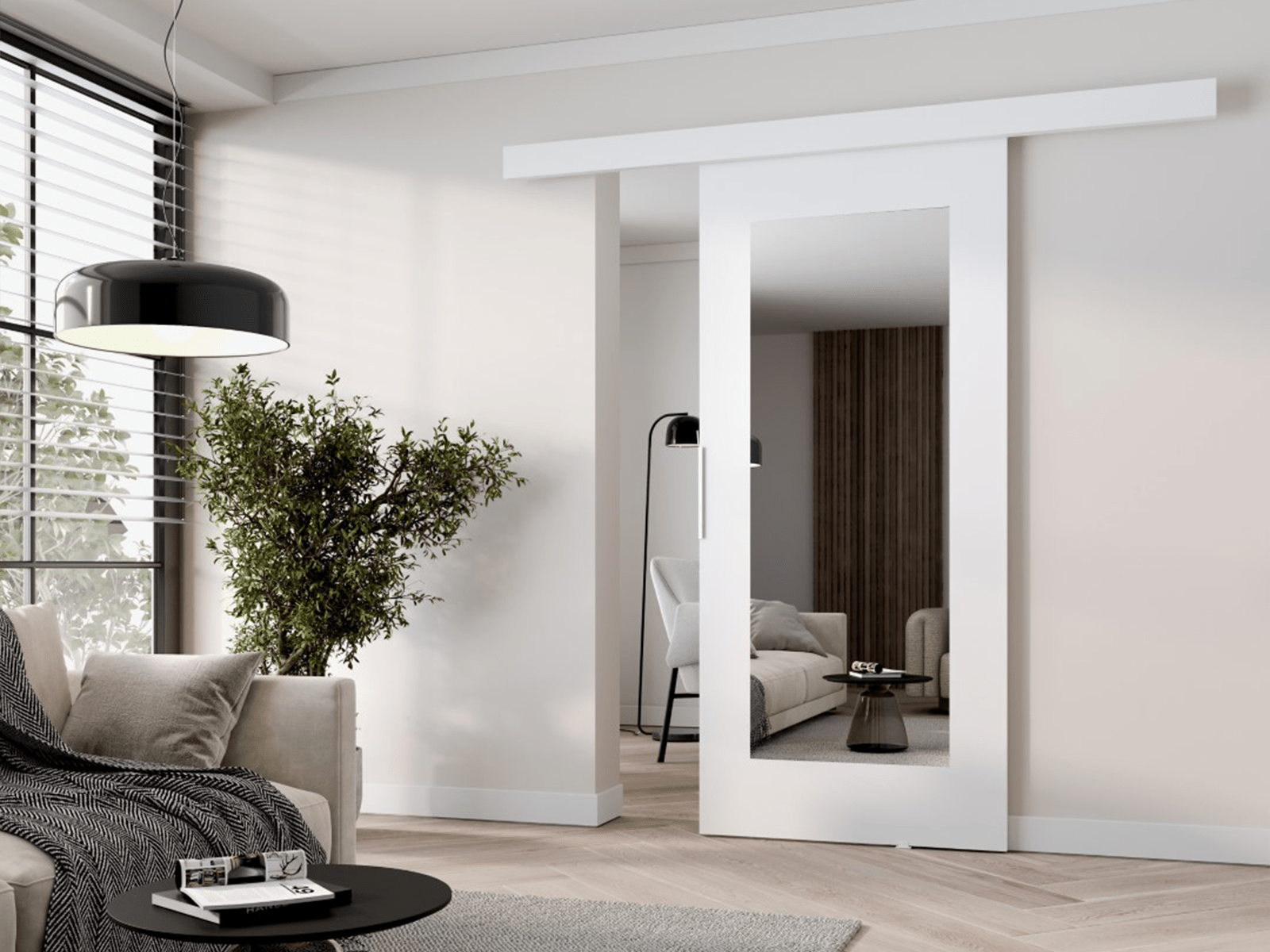 Porte coulissante CLAUDETTE 76 cm blanc