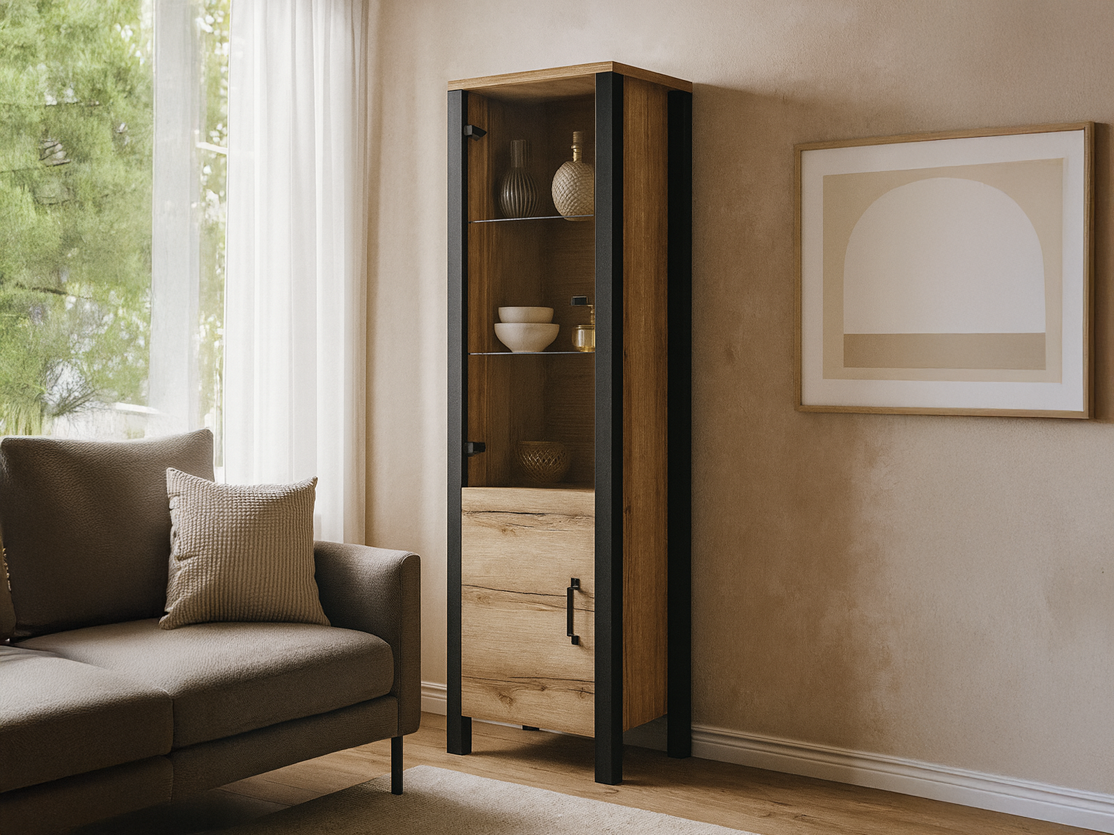 Colonne OLIANNE 2 portes chêne naturel