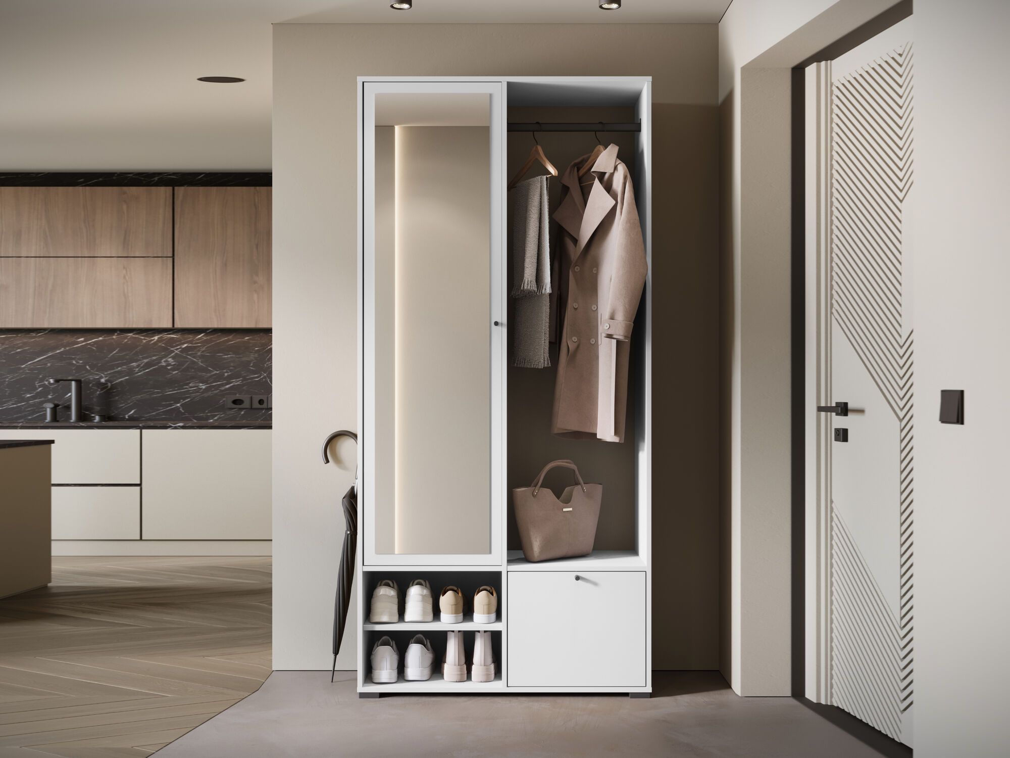 Vestiaire DAFFY 1 porte blanc