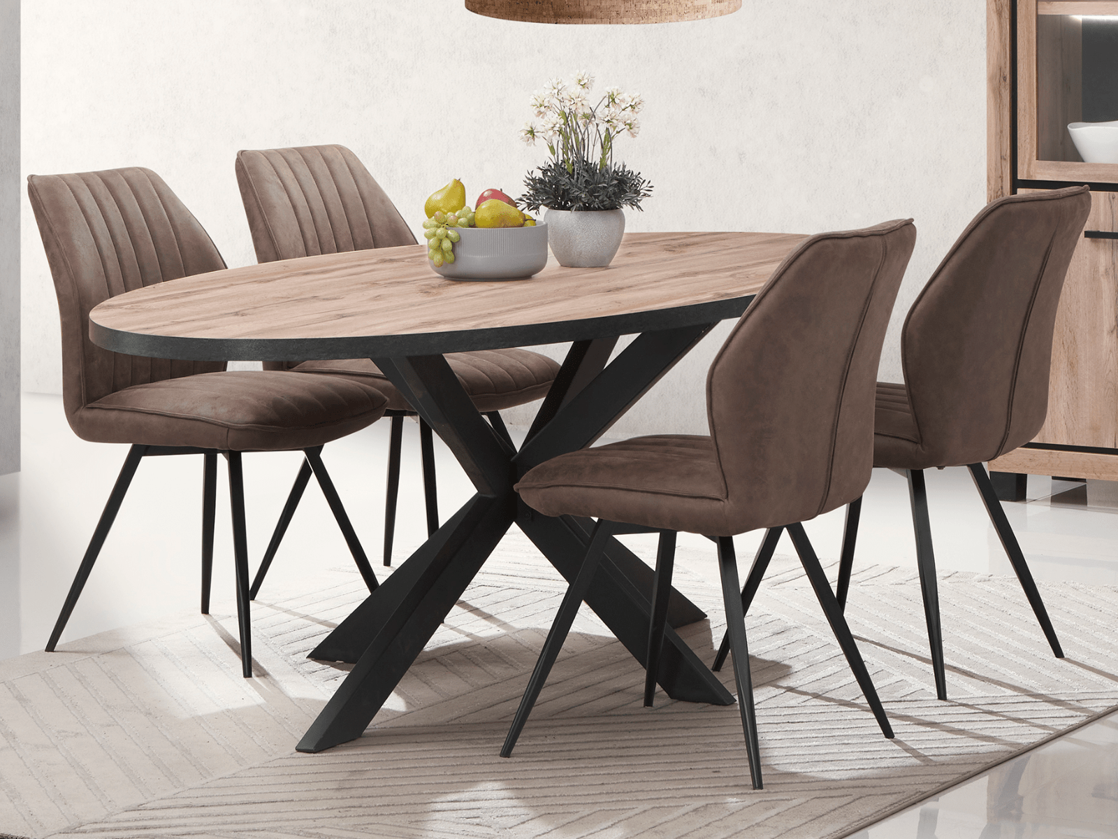 Table repas ovale ELEGA 220 cm chêne canadien