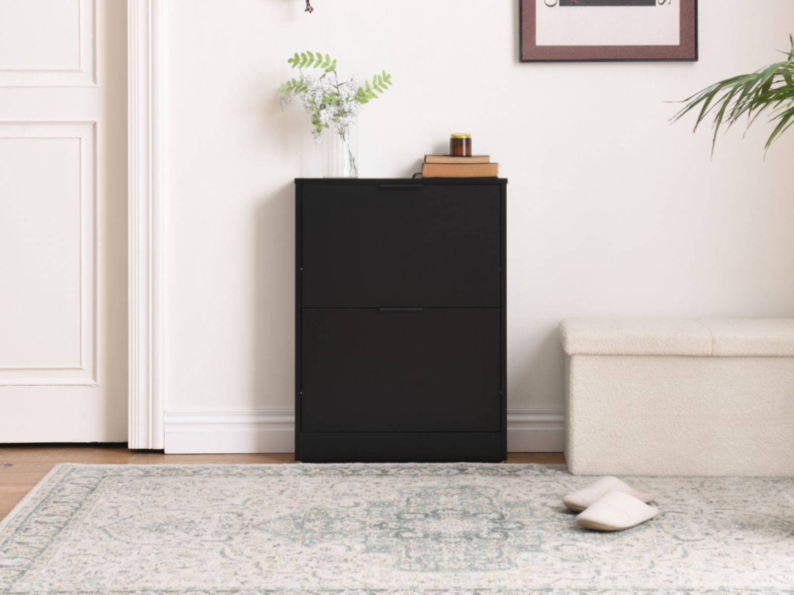 Meuble à chaussures ARLA 2 portes noir