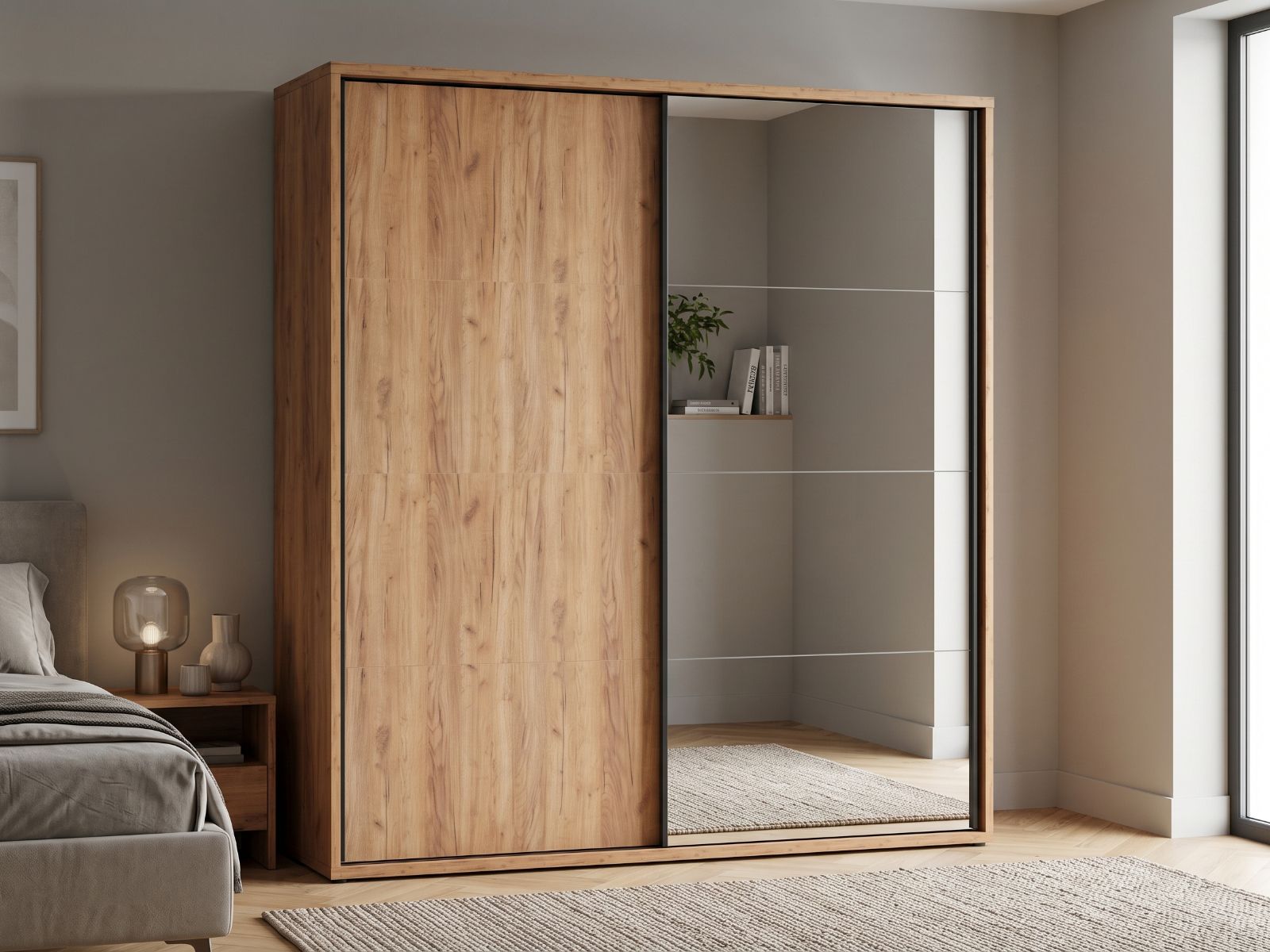 Armoire EWOUT 2 portes 200 cm chêne français d'automne