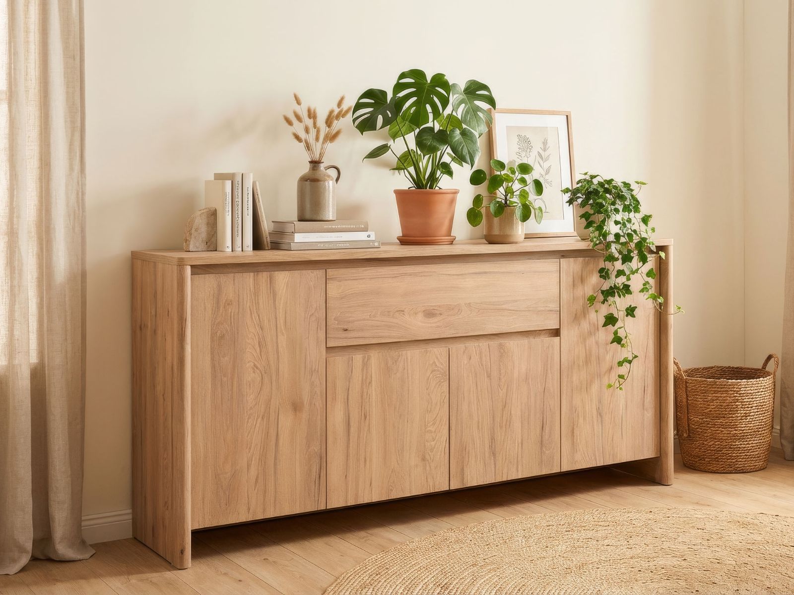 Buffet/bahut GENIUS 4 portes 1 tiroir chêne jackson