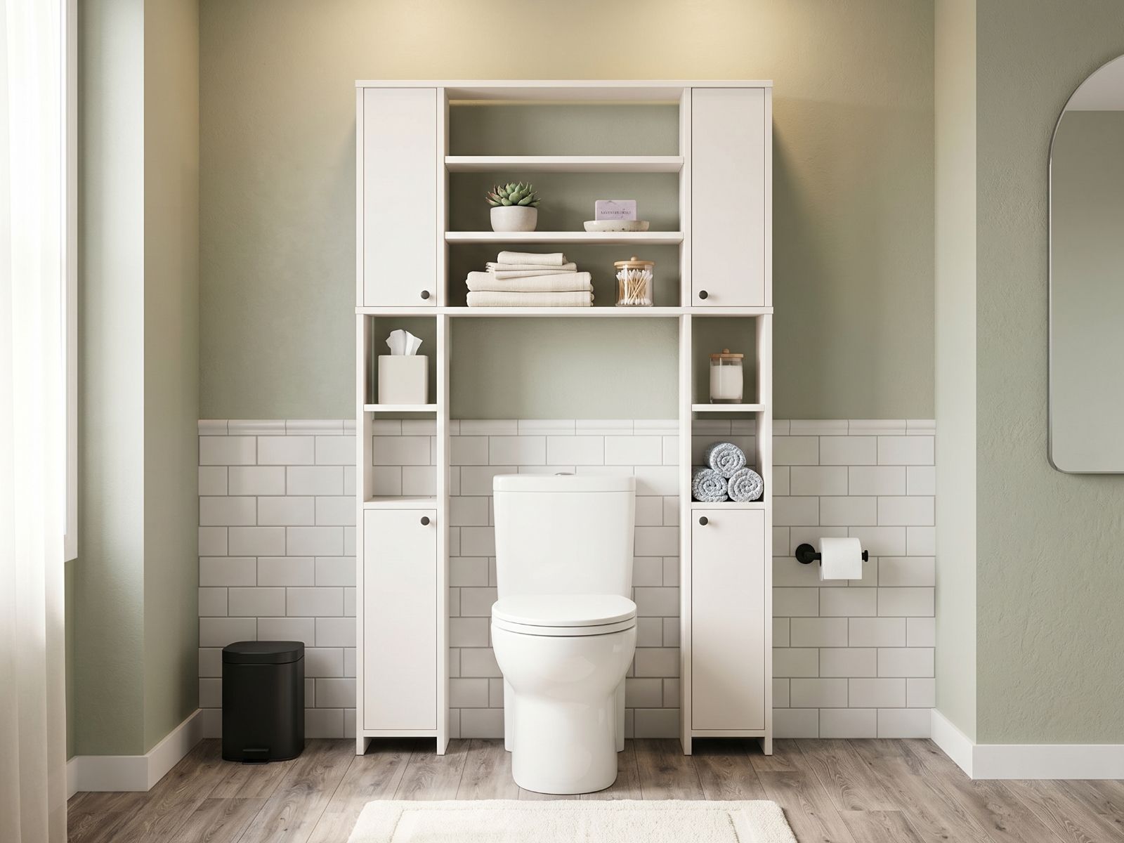 Meuble rangement WC LOEWIE 120 cm blanc