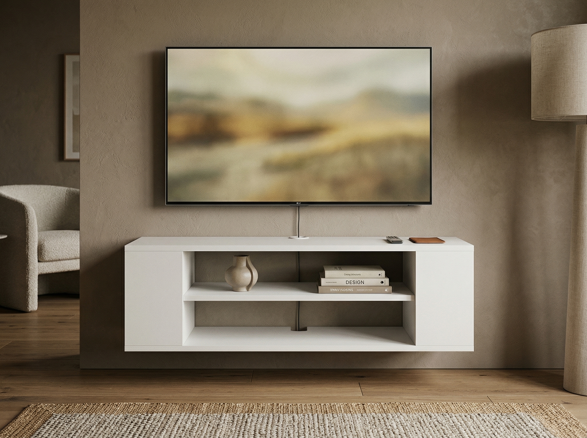 Meuble TV TREZOR 100 cm blanc