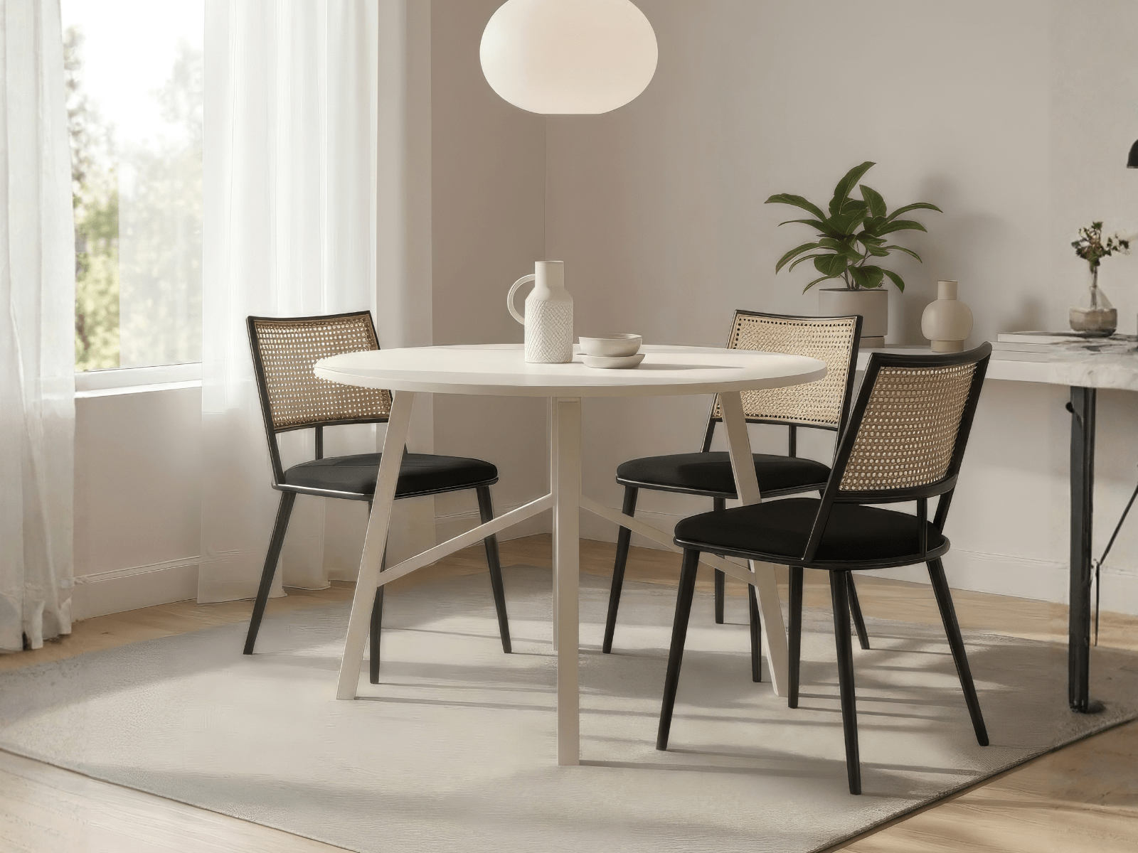 Table repas ronde ELUKASO Ø 100 cm cachemire