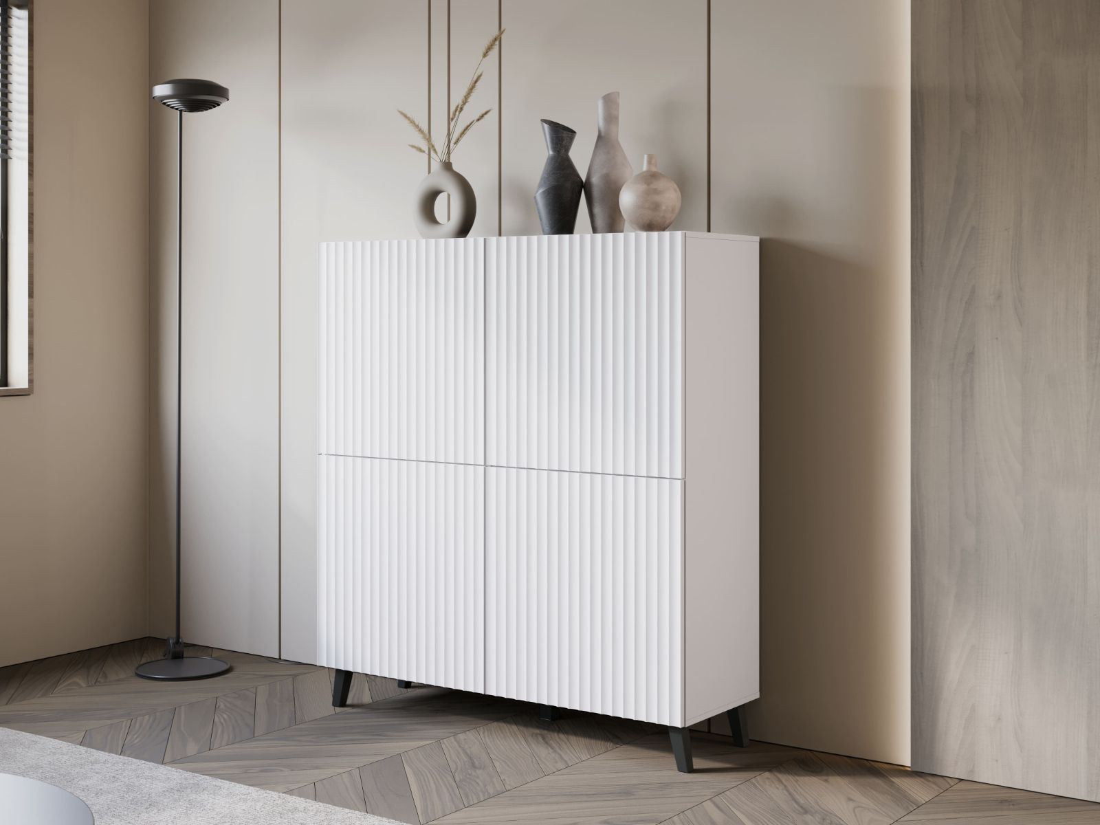 Buffet/bahut FUKETTE 4 portes blanc