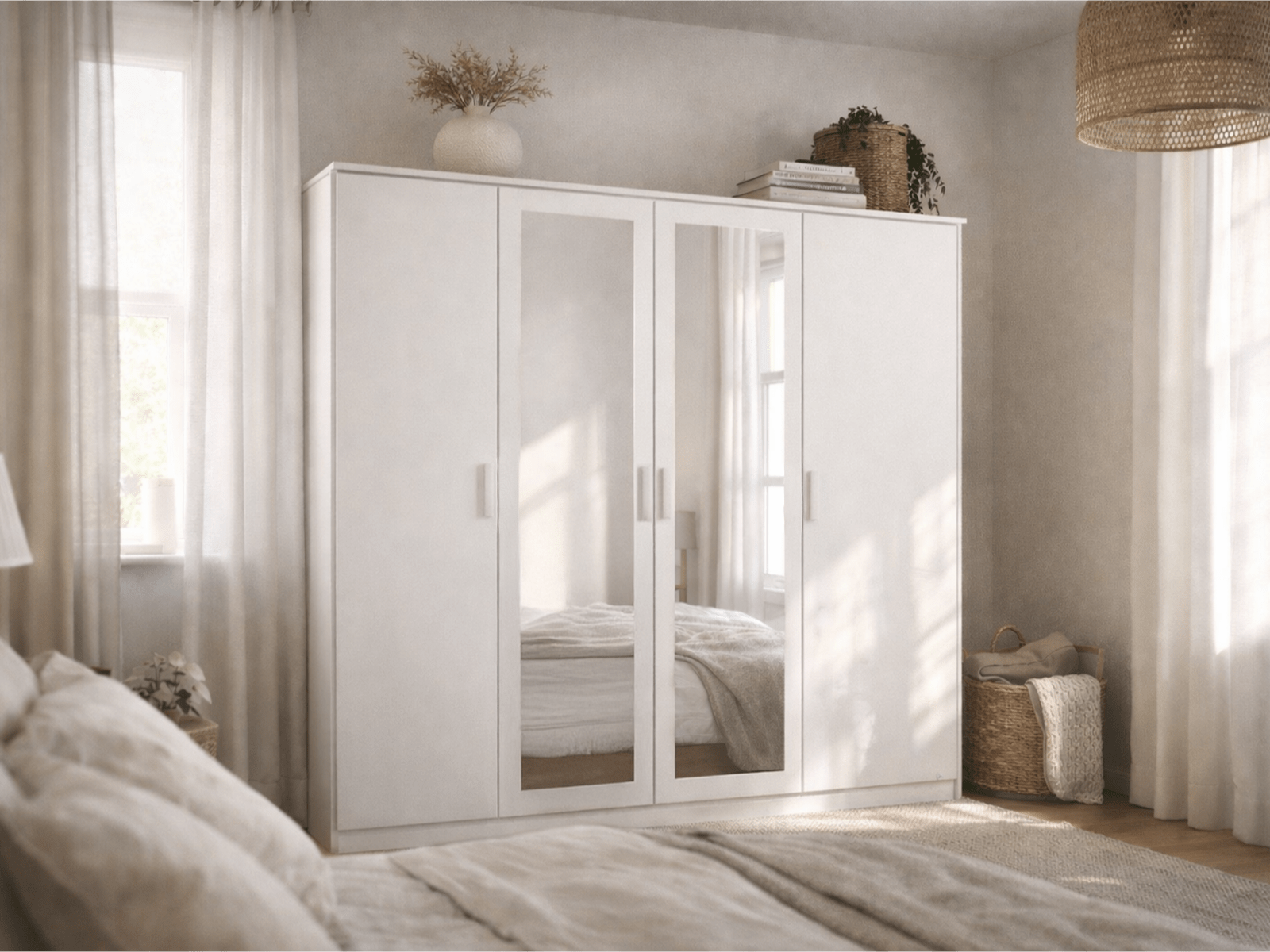 Armoire RIGA 4 portes blanc