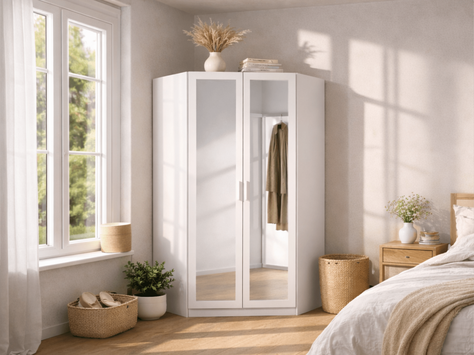 Armoire d’angle RIGA 2 portes blanc